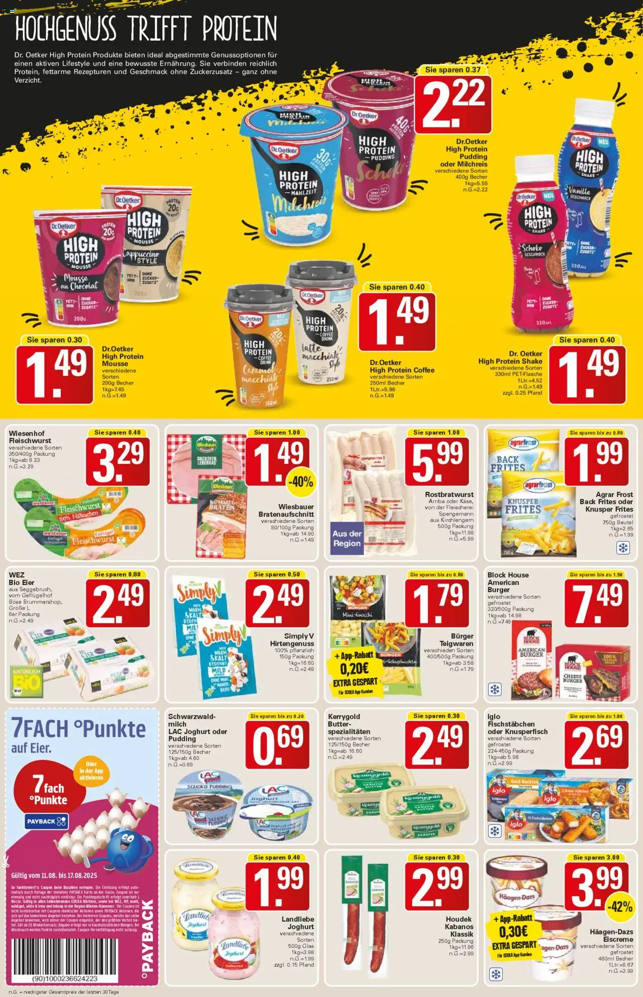 WEZ Prospekt - gültig ab dem 11.08.2025 | Seite: 10 | Produkte: High protein pudding, Milch, Iglo, Fischstabchen