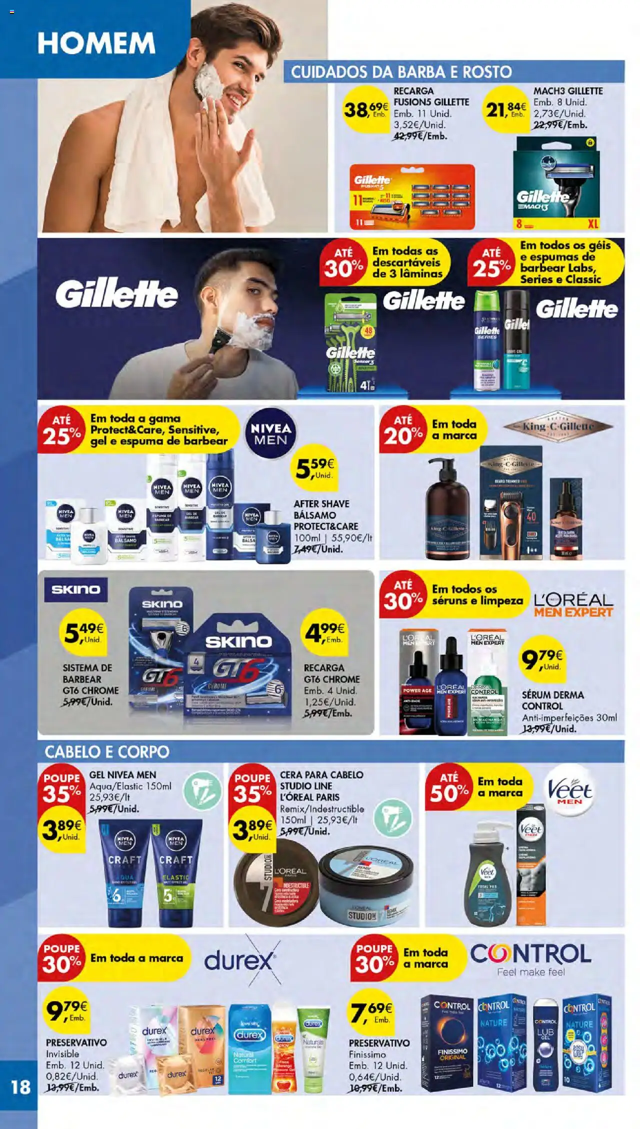 Pingo Doce - Cuidados Pessoais e para o Lar Açores │ válido de 02.10.2025 | Página: 18 | Produtos: Aftershave, Espuma de barbear, Sérum, Cera