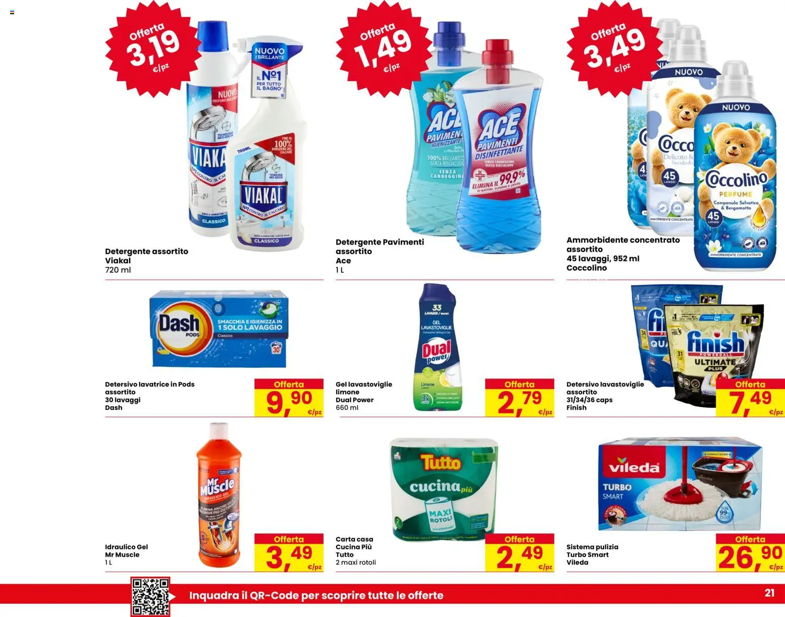 Volantino Eurospar del 19.02.2026 | Pagina: 21 | Prodotti: Ammorbidente, Detergente, Lavatrice, Cocco