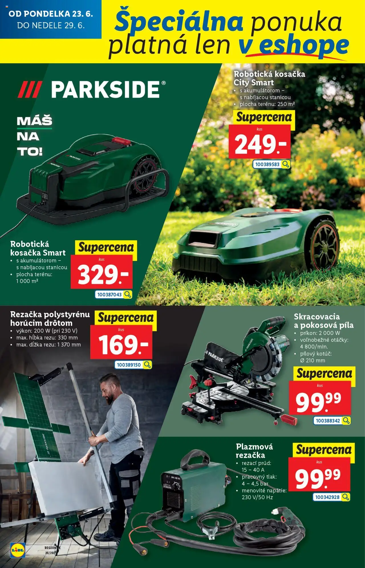 Lidl leták │ platný od 23.06.2025 | Strana: 62 | Produkty: Robotická kosačka, Kosačka, Píla, Rezačka