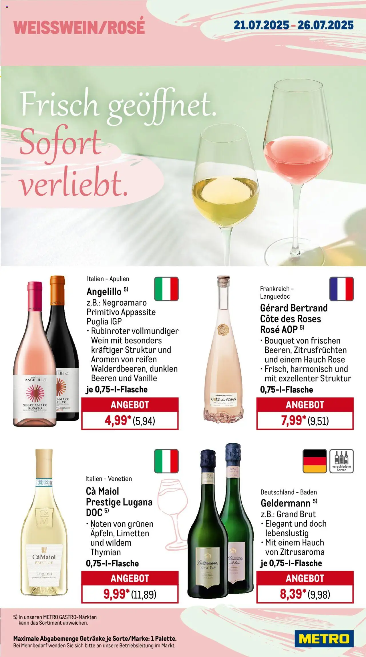 Metro Wochen-Angebote Gastro - gültig ab dem 21.07.2025 | Seite: 15 | Produkte: Limetten, Wein