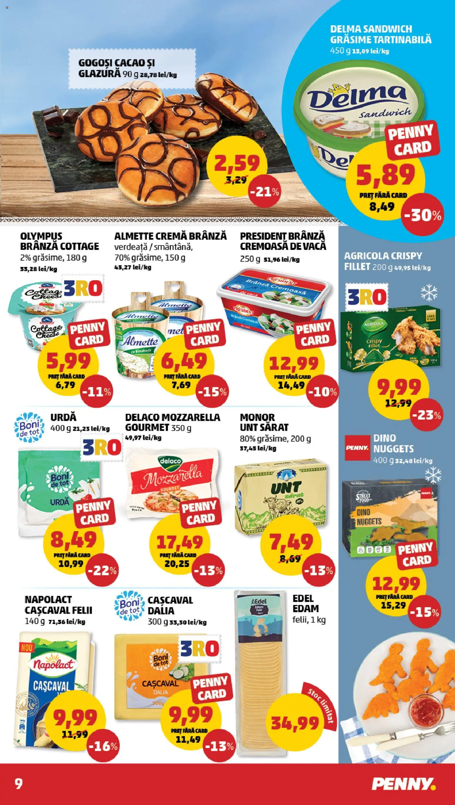 Noul catalog PENNY – valabil de la 04.03.2026 | Pagină: 9 | Produse: Mozzarella, Gogoși, Cacao, Verdeață