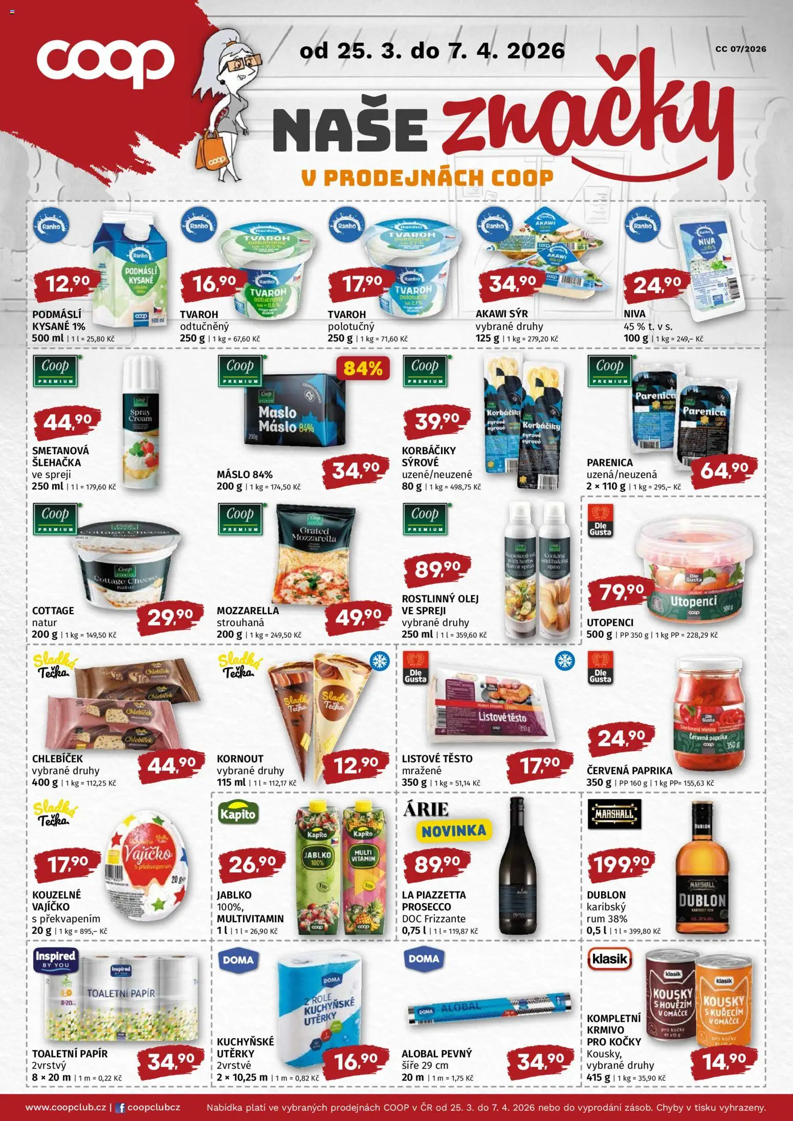 Trefa leták - COOP naše super ceny od 25.03.2026 | Strana: 2 | Produkty: Šlehačka, Paprika, Utopenci, Cottage cheese