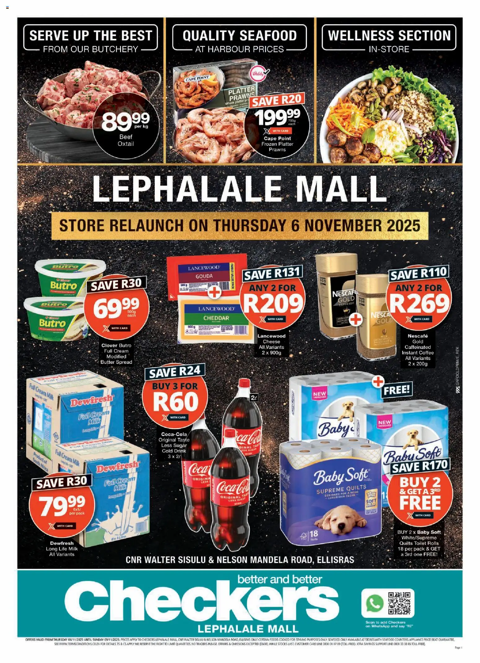 New Checkers catalogue – valid from 06.11.2025 | Page: 1 | Products: Platter, Coffee, Sugar, Seafood