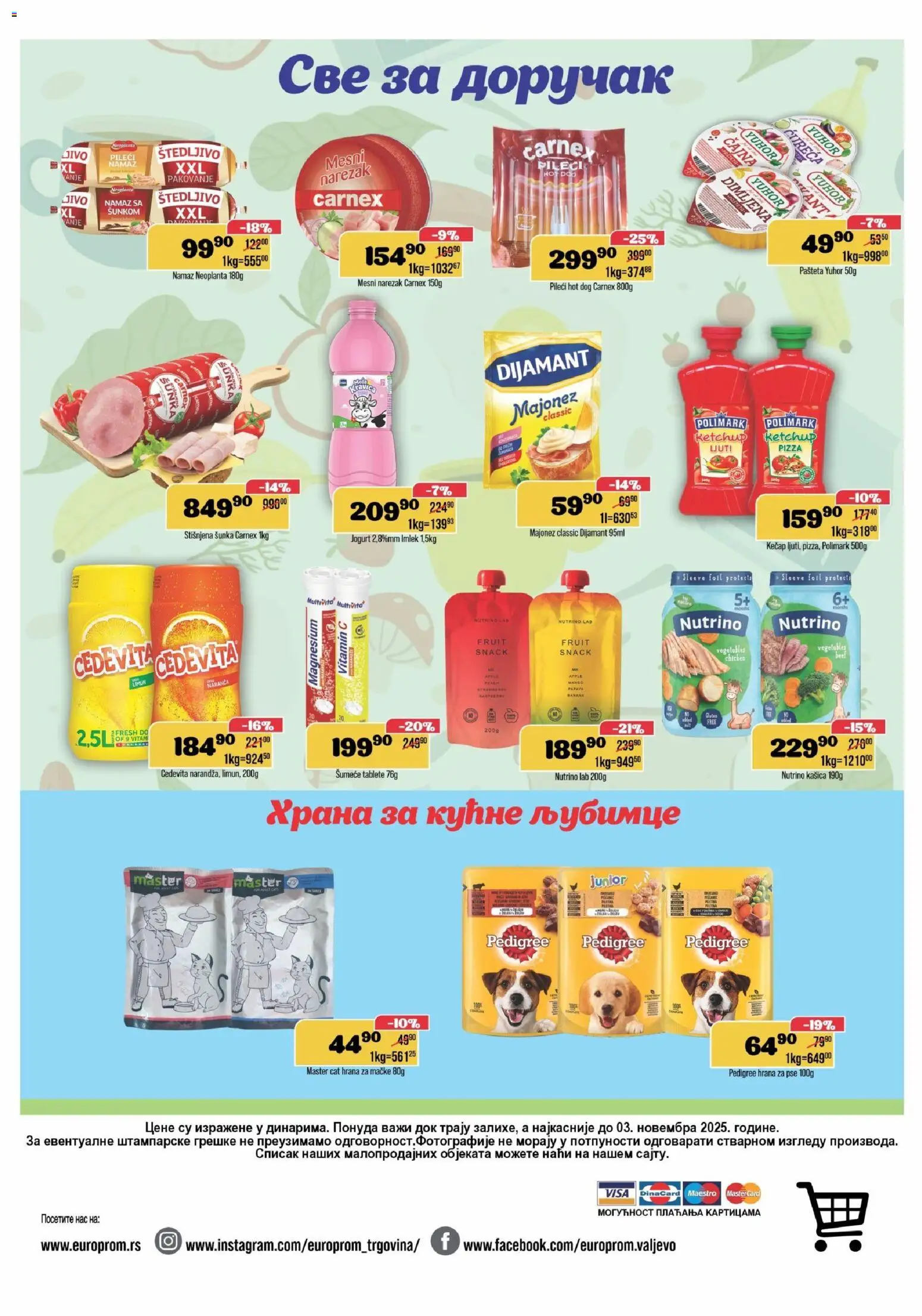 Europrom katalog - važi od 22.10.2025 | Strana: 12 | Proizvode: Banana, Pedigree, Mango, Narezak