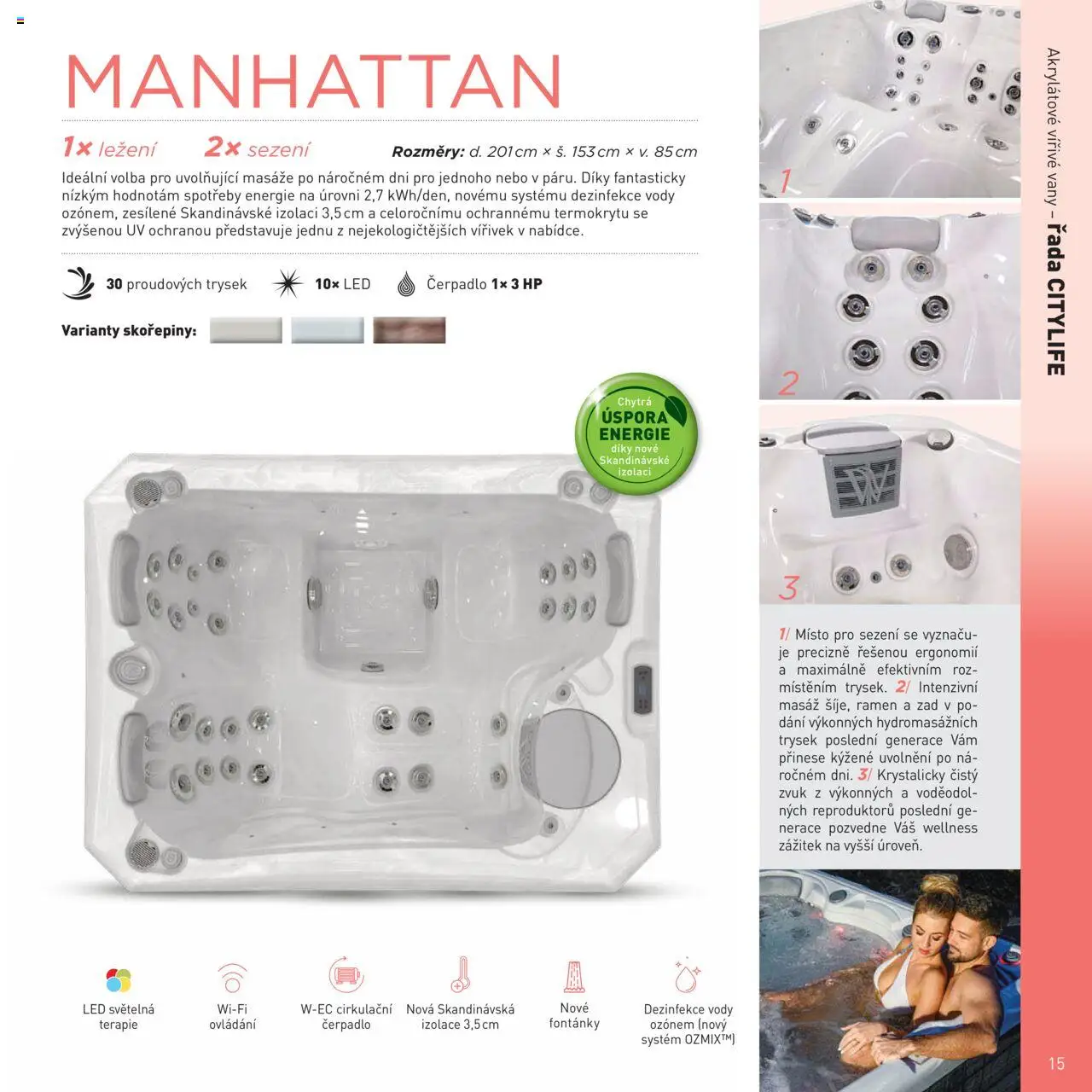 Mountfield katalog - Vířivky od 16.04.2025 | Strana: 15 | Produkty: Manhattan, Čerpadlo, LED