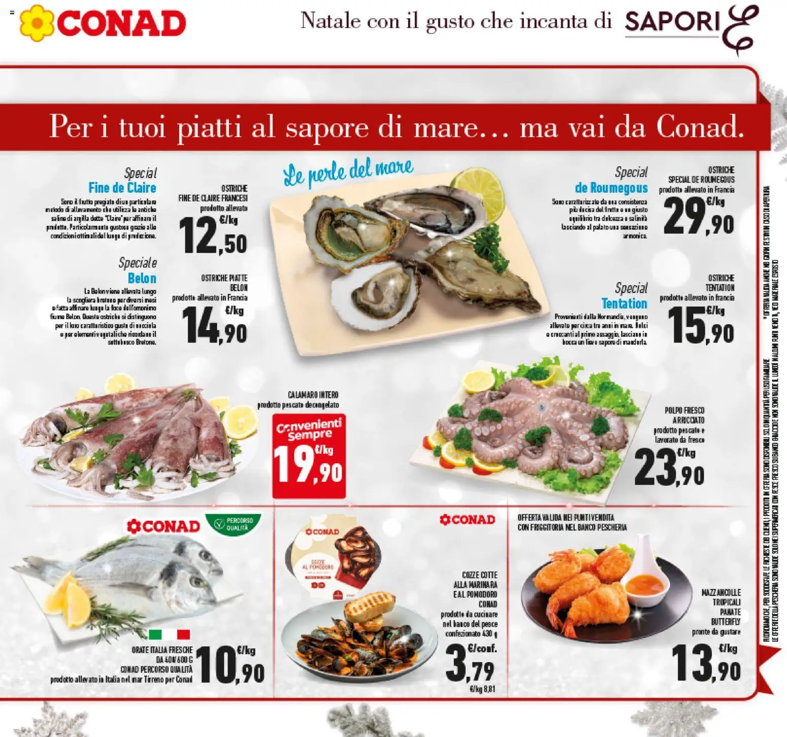 Volantino Conad del 15.12.2025 | Pagina: 11 | Prodotti: Pesce, Cozze, Mazzancolle, Frutta