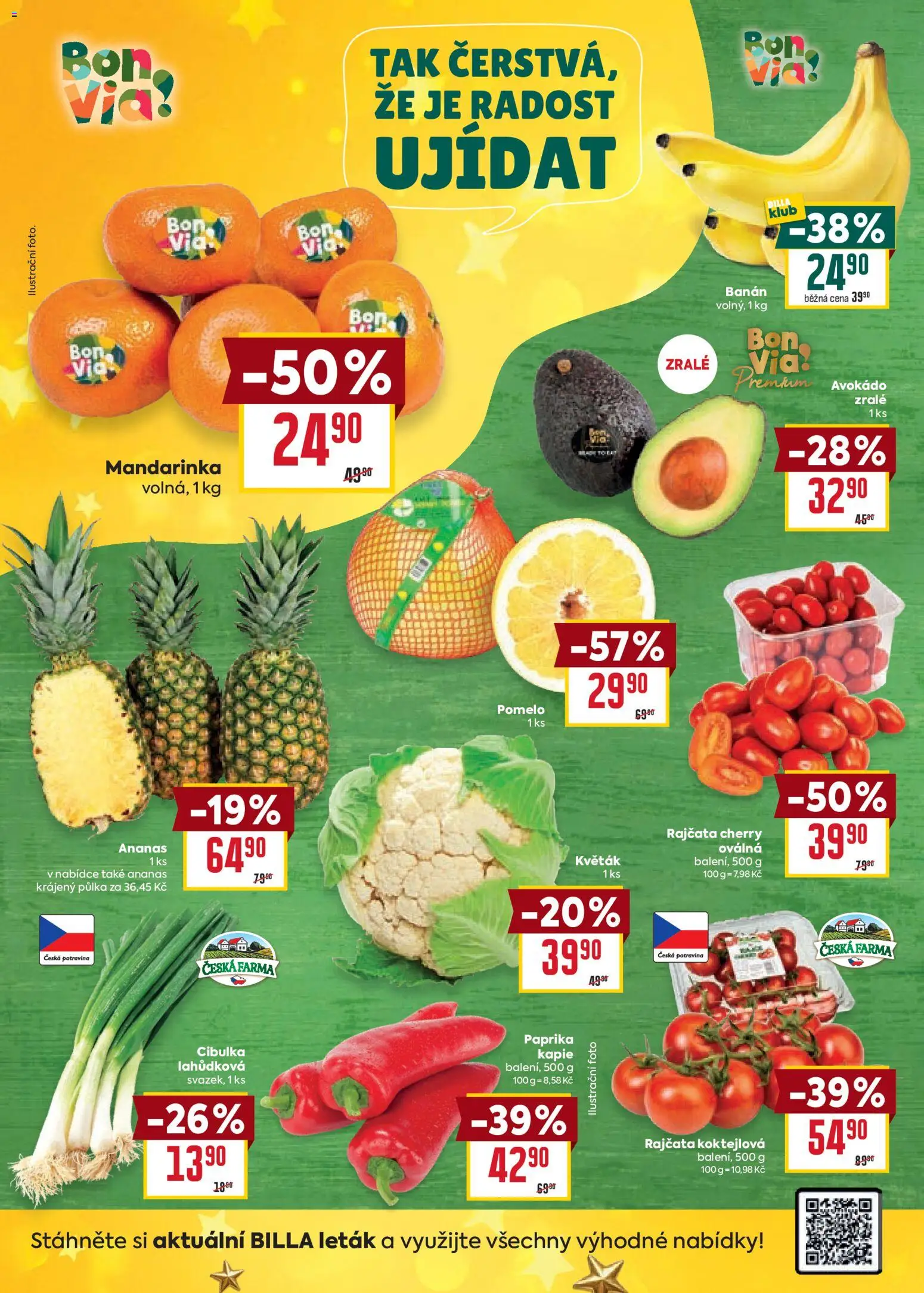 Billa Velký leták od 10.12.2025 | Strana: 4 | Produkty: Pomelo, Rajčata, Banán, Paprika