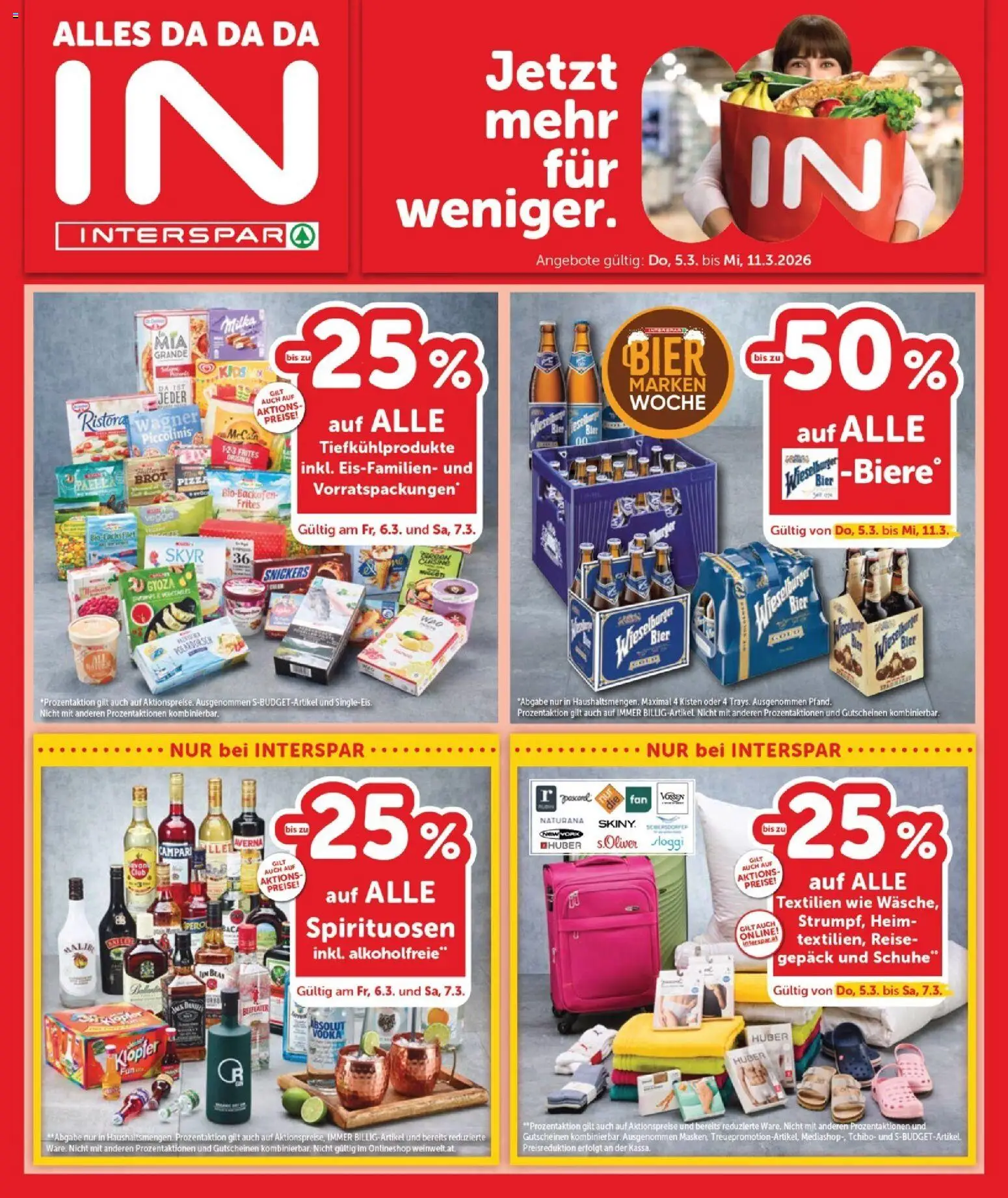 Interspar Flugblatt - Burgenland Nord gültig ab 05.03.2026 | Seite: 1 | Produkte: Nauriit, Brot, Pizza, Bier