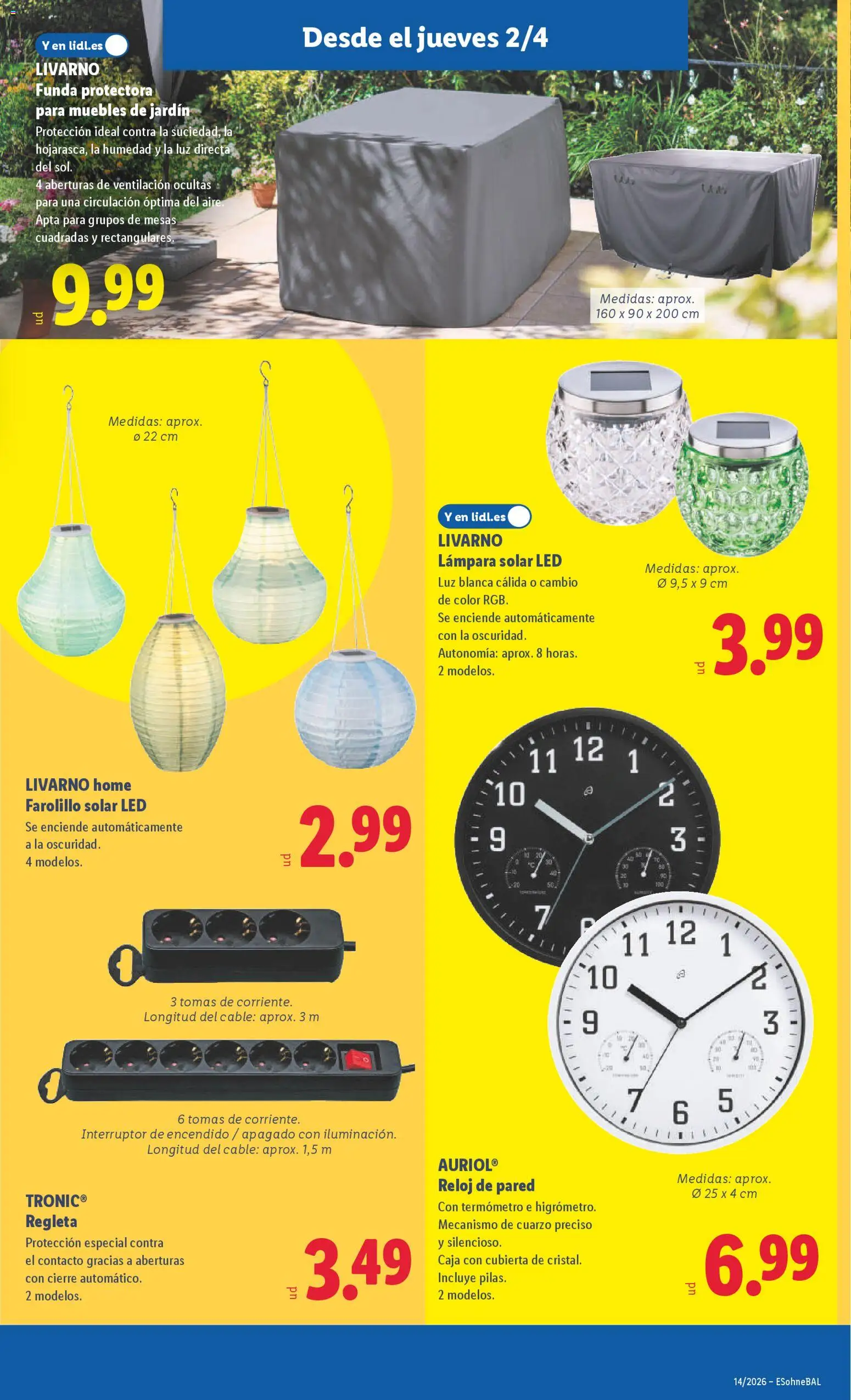 Lidl folleto de bazar │ válido desde el 30.03.2026 | Página: 19 | Productos: Reloj, Muebles, Muebles de jardín, Lámpara