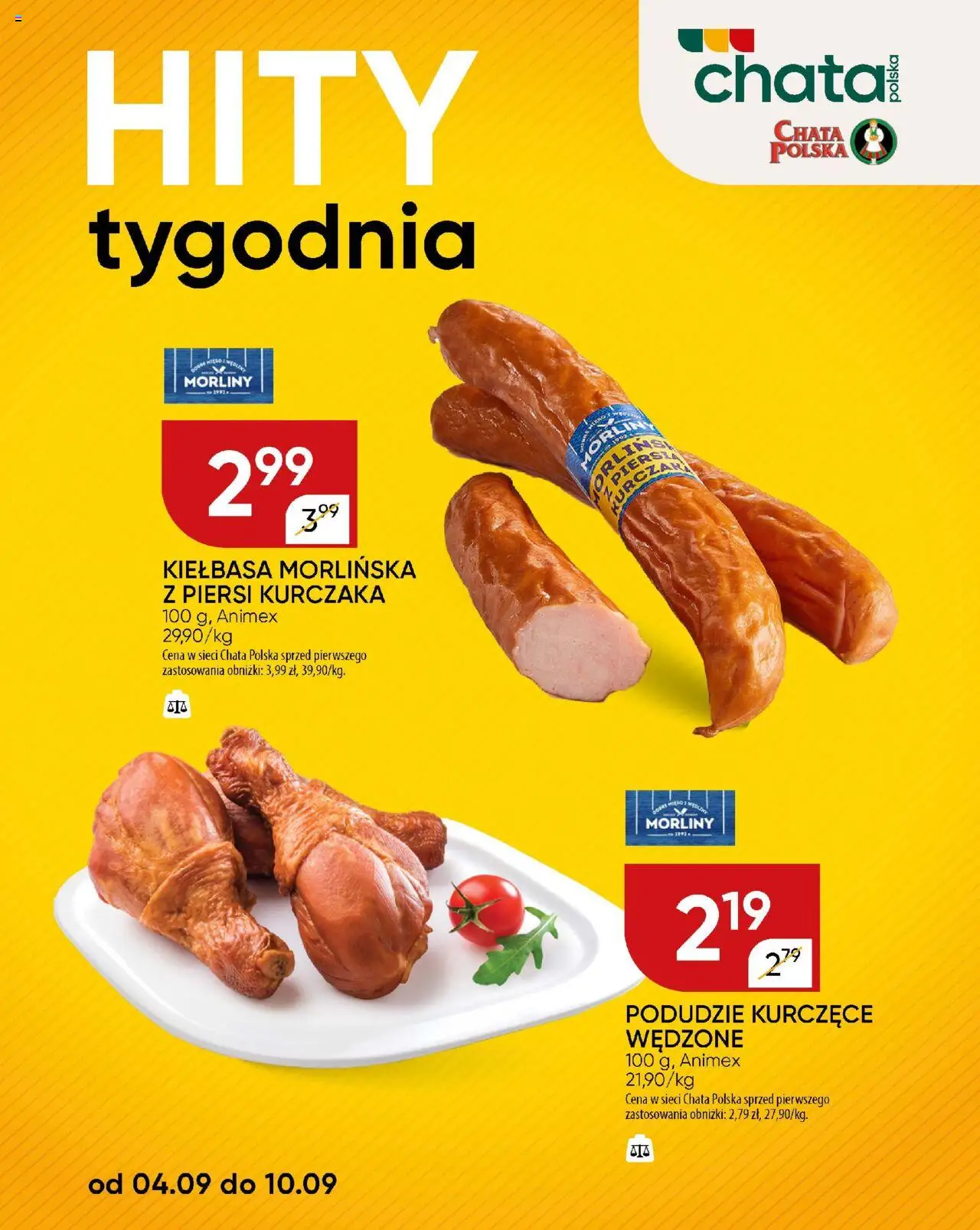Chata Polska Gazetka od 04.09.2025 | Strona: 2 | Produkty: Kiełbasa, Piersi