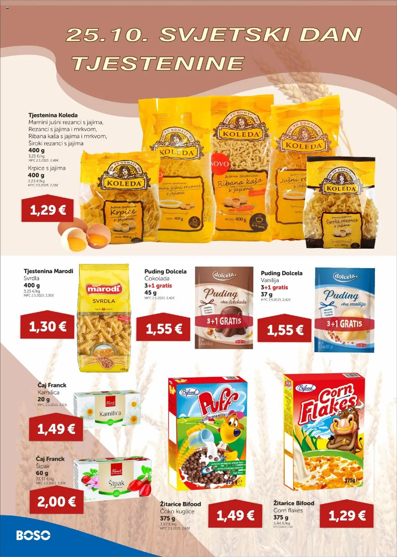 Boso katalog | vrijedi od 09.10.2025 | Stranica: 6 | Proizvodi: Čokolada, Puding, Rezanci, Tjestenina