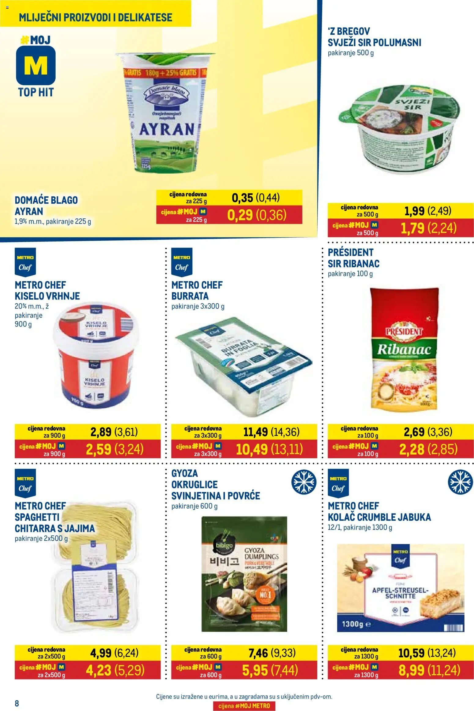 Metro katalog | vrijedi od 16.03.2026 | Stranica: 8 | Proizvodi: Okruglice, Kiselo vrhnje, Povrće, Jabuka