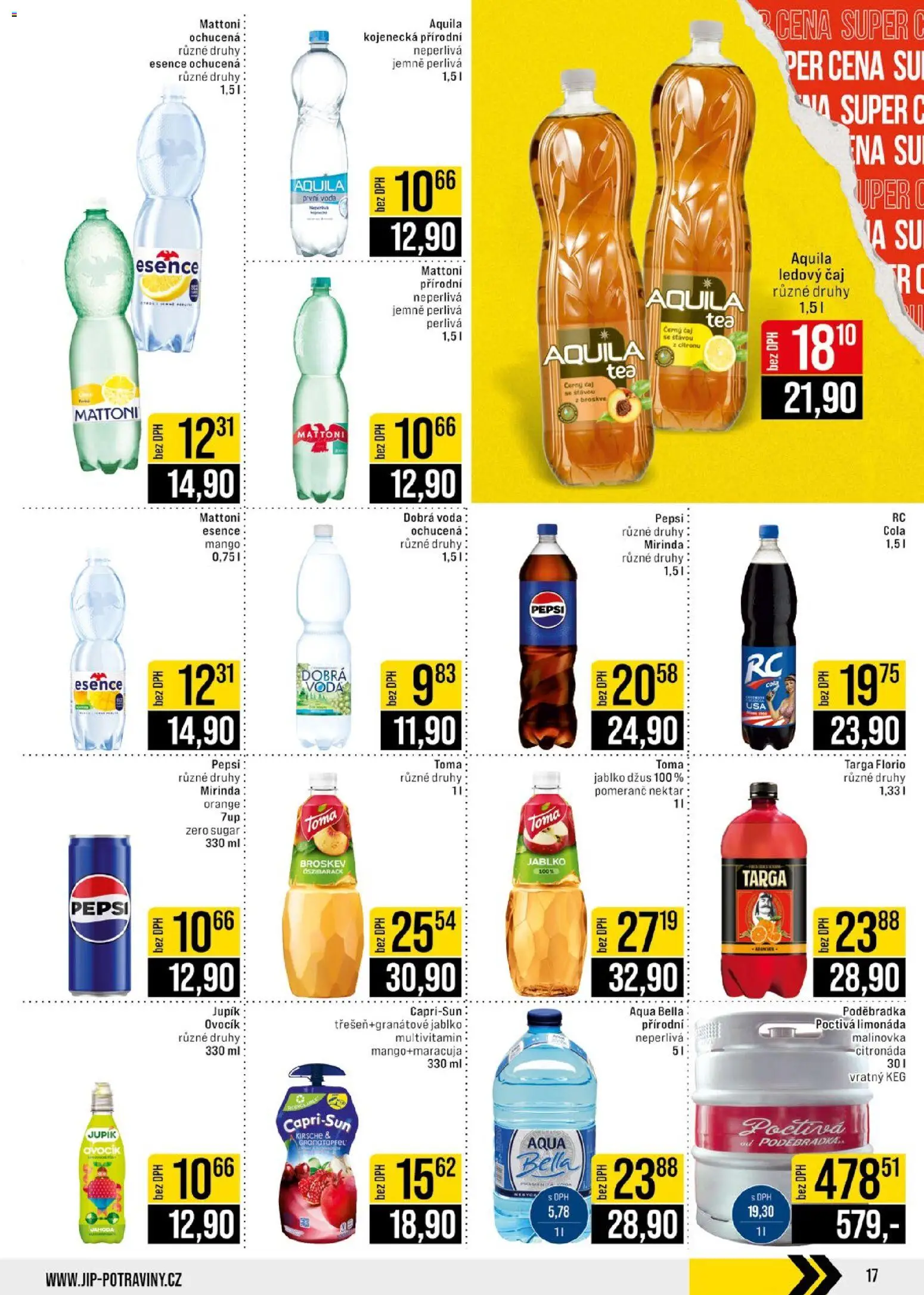 Jip leták - Cash & Carry od 29.10.2025 | Strana: 17 | Produkty: Mattoni, Mango, Čaj, Ledový čaj
