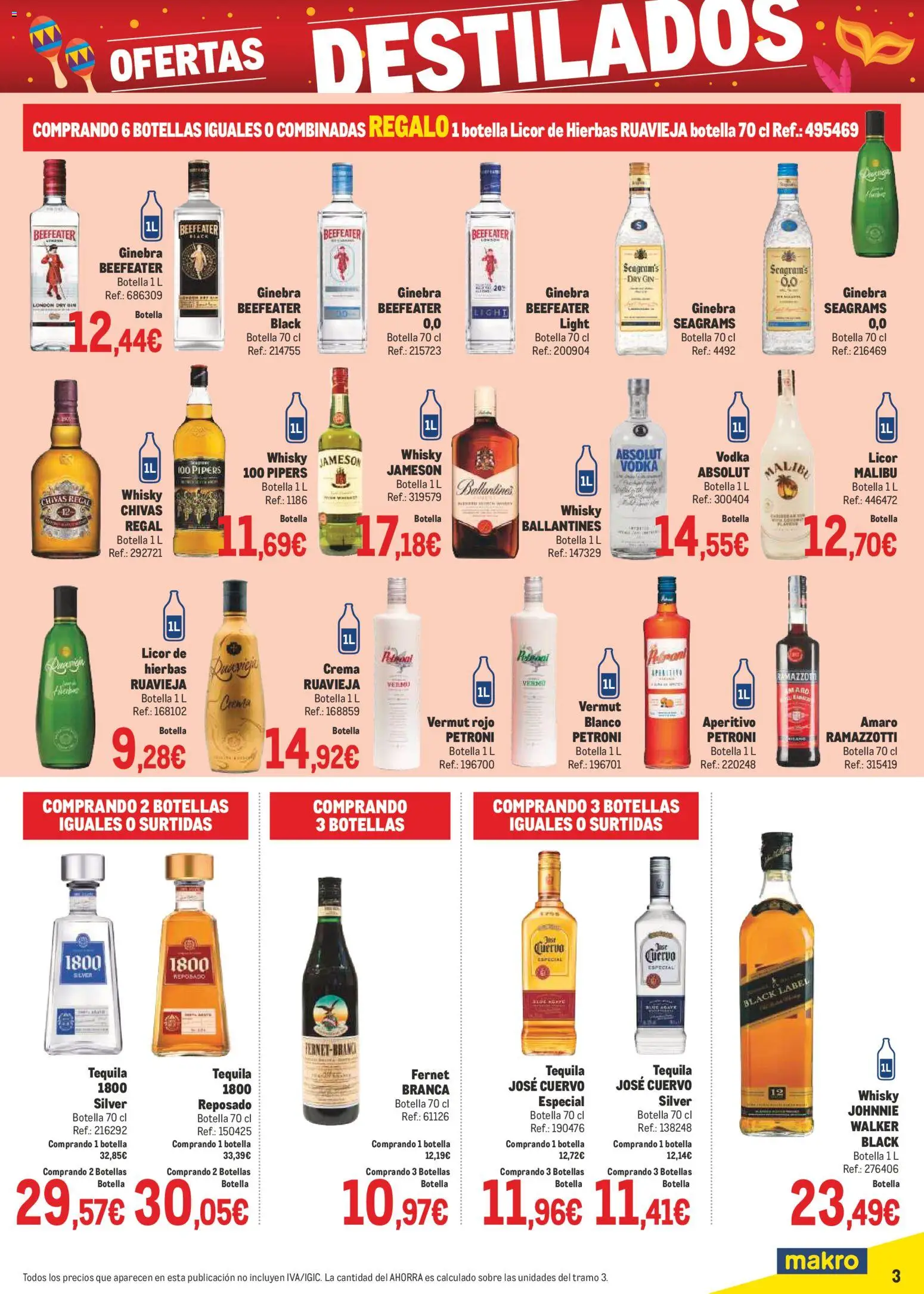 Makro - Precios Canarias │ válido desde el 02.02.2026 | Página: 3 | Productos: Ροδάκινα, Ginebra, Crema, Vodka