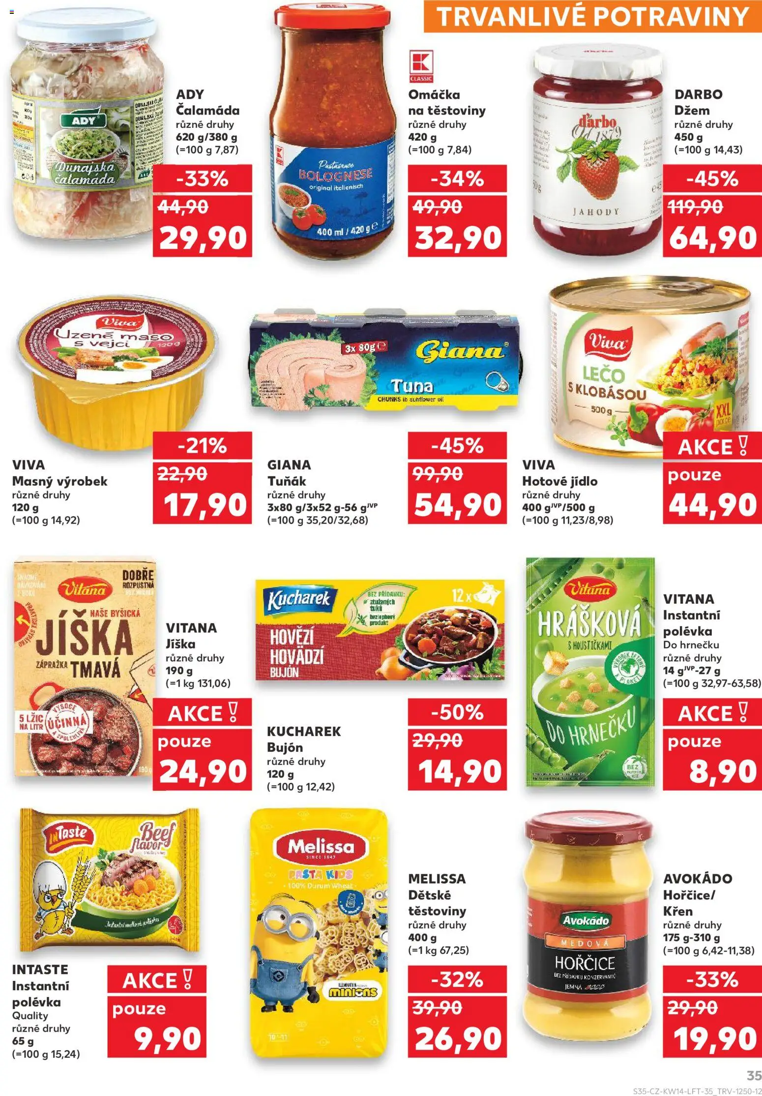 Kaufland leták - Plzeň od 01.04.2026 | Strana: 35 | Produkty: Tuňák, Džem, Hořčice, Bujón
