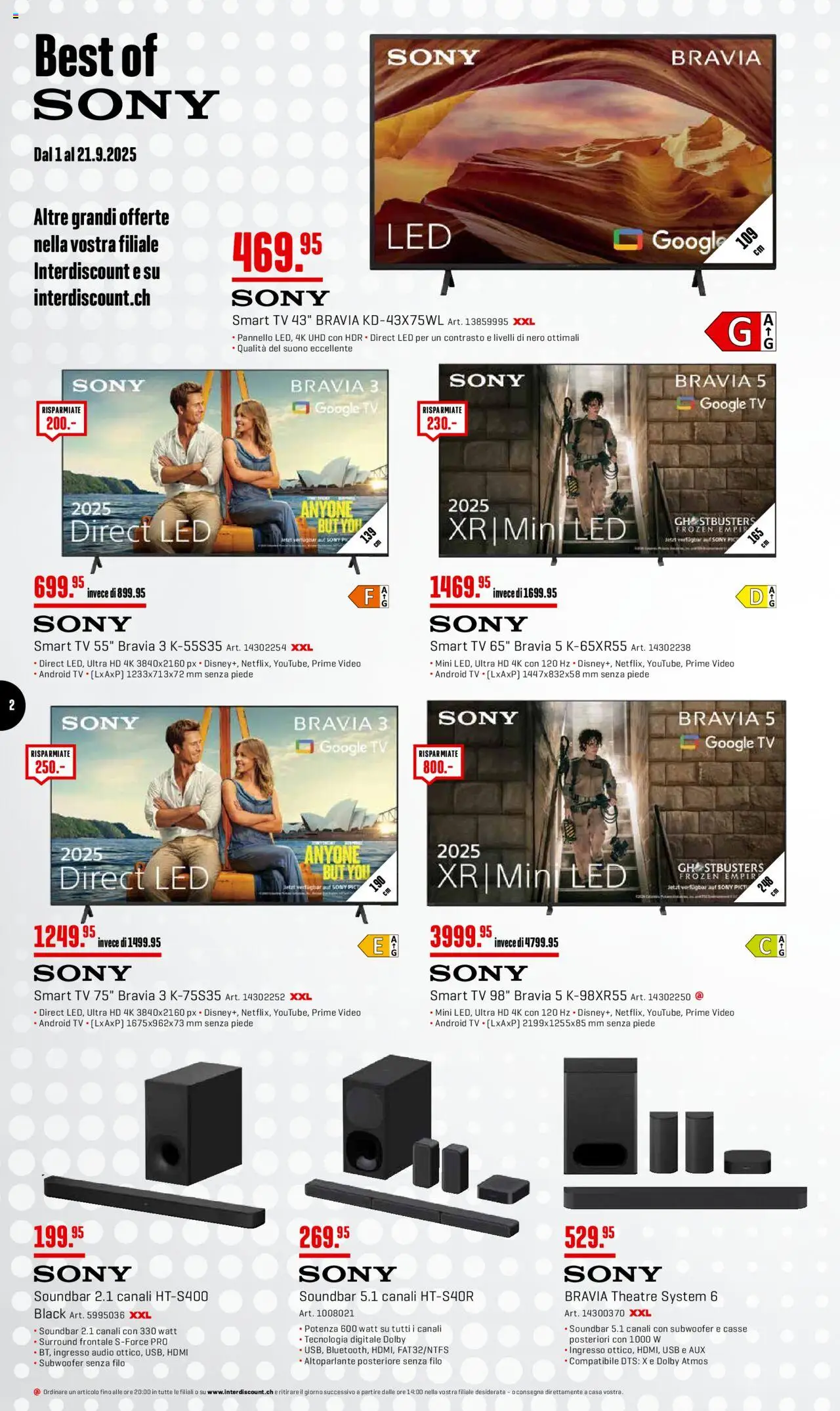 Interdiscount Aktionen Brand Love IT – gültig ab 08.09.2025 | Seite: 2 | Produkte: Audio, Soundbar, TV, Usb