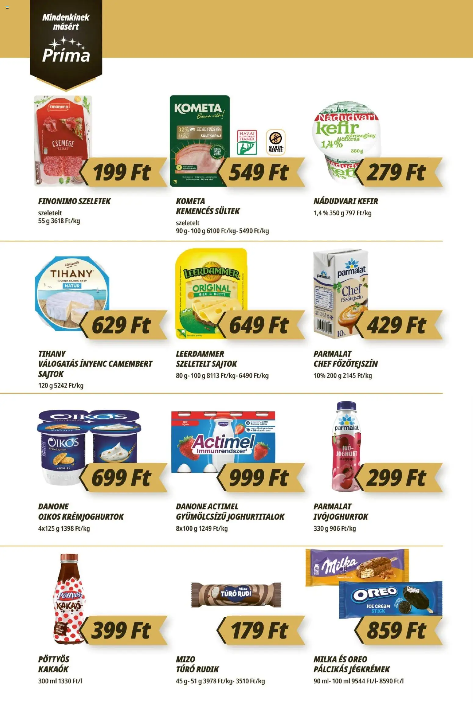 CBA Príma akciós ujság - amely érvényes a következő dátumtól: 23.04.2026 | Oldal: 4 | Termékek: Kefir, Túró rudi, Tihany, Túró