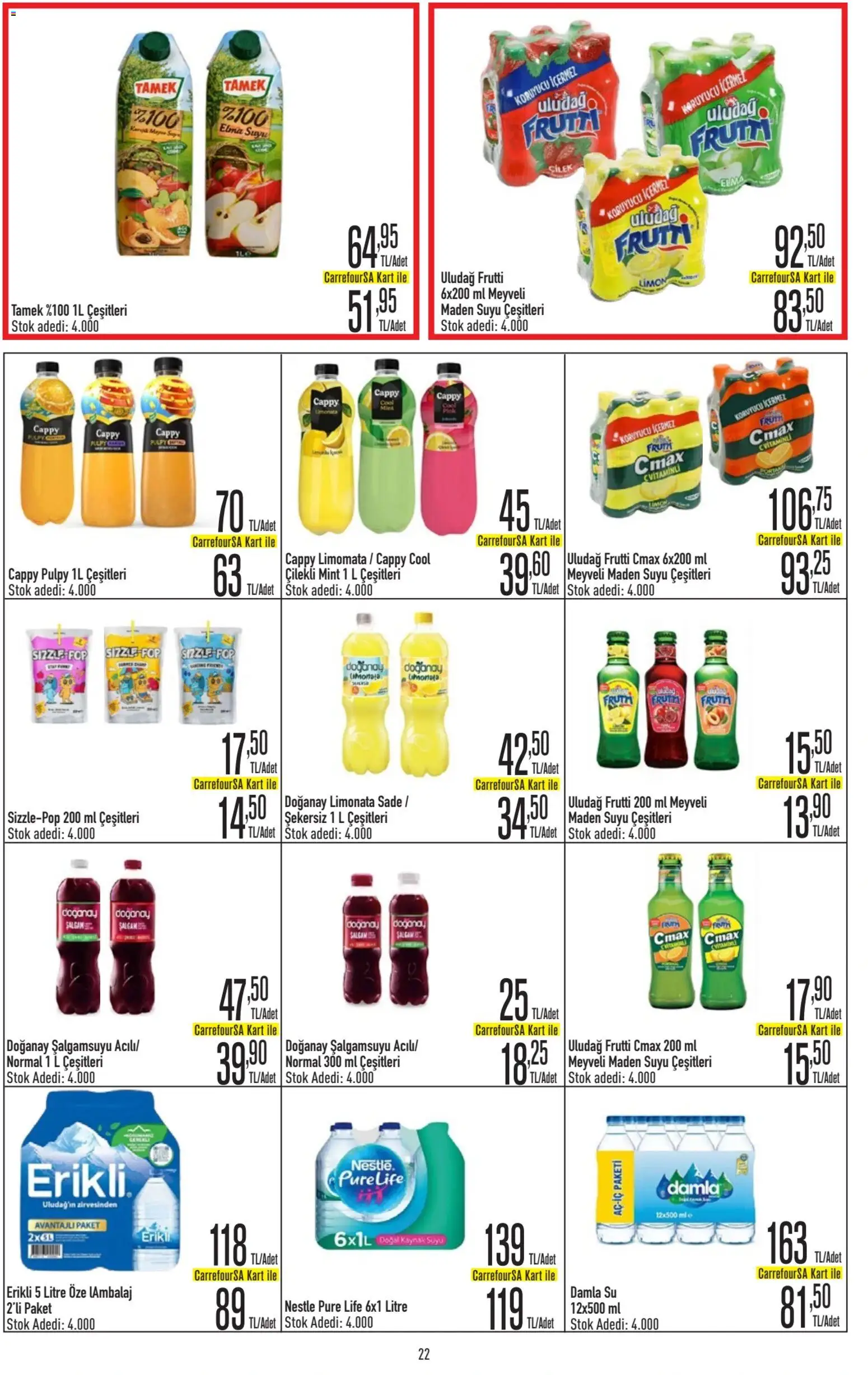 CarrefourSA Katalog - 04.12.2025 tarihinden itibaren geçerlidir | Sayfa: 22 | Ürünler: Elma, Çilek, Limon, Maden suyu