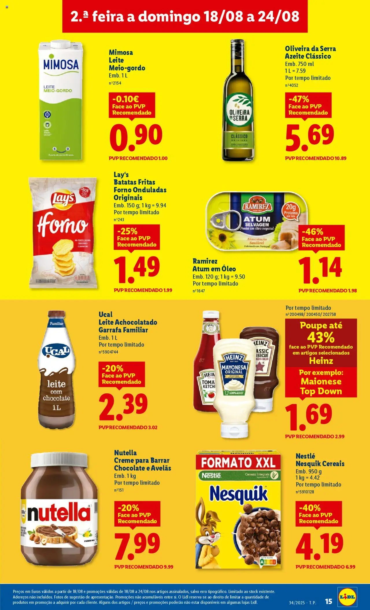 Lidl folheto │ válido de 18.08.2025 | Página: 15 | Produtos: Forno, Azeite, Leite, Proteina