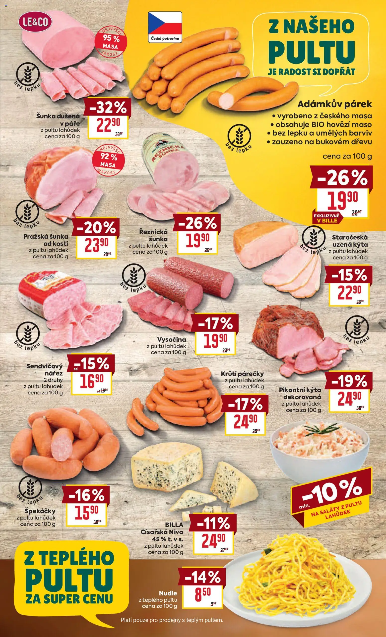 Billa Velký leták od 07.04.2026 | Strana: 11 | Produkty: Špekáčky, Vysočina, Kýta, Nudle