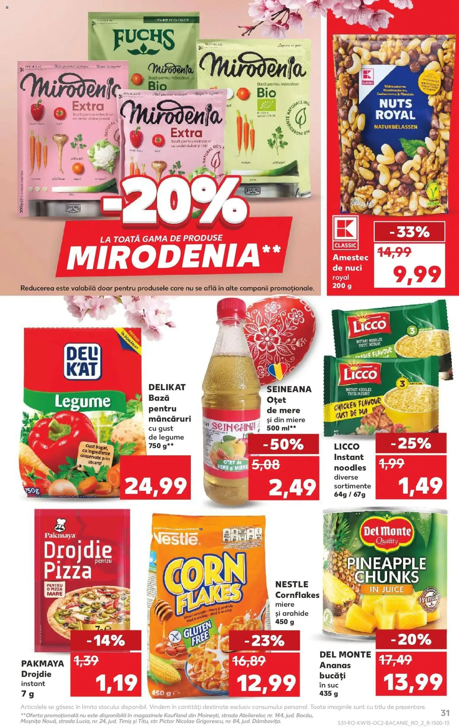 Noul catalog Kaufland – valabil de la 08.04.2026 | Pagină: 31 | Produse: Pizza, Ananas, Nuci, Legume