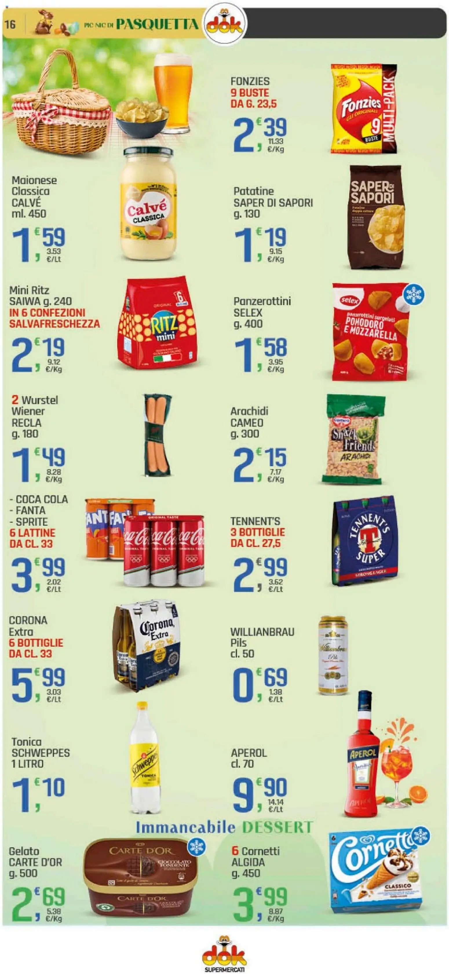 Volantino DOK del 26.03.2026 | Pagina: 16 | Prodotti: Maionese, Mozzarella, Wurstel, Fanta