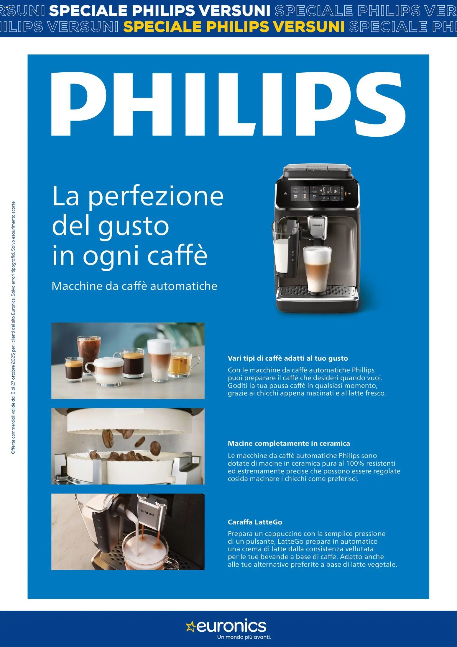 Volantino Euronics del 10.10.2025 | Pagina: 4 | Prodotti: Crema, Caraffa, Caffè, Latte