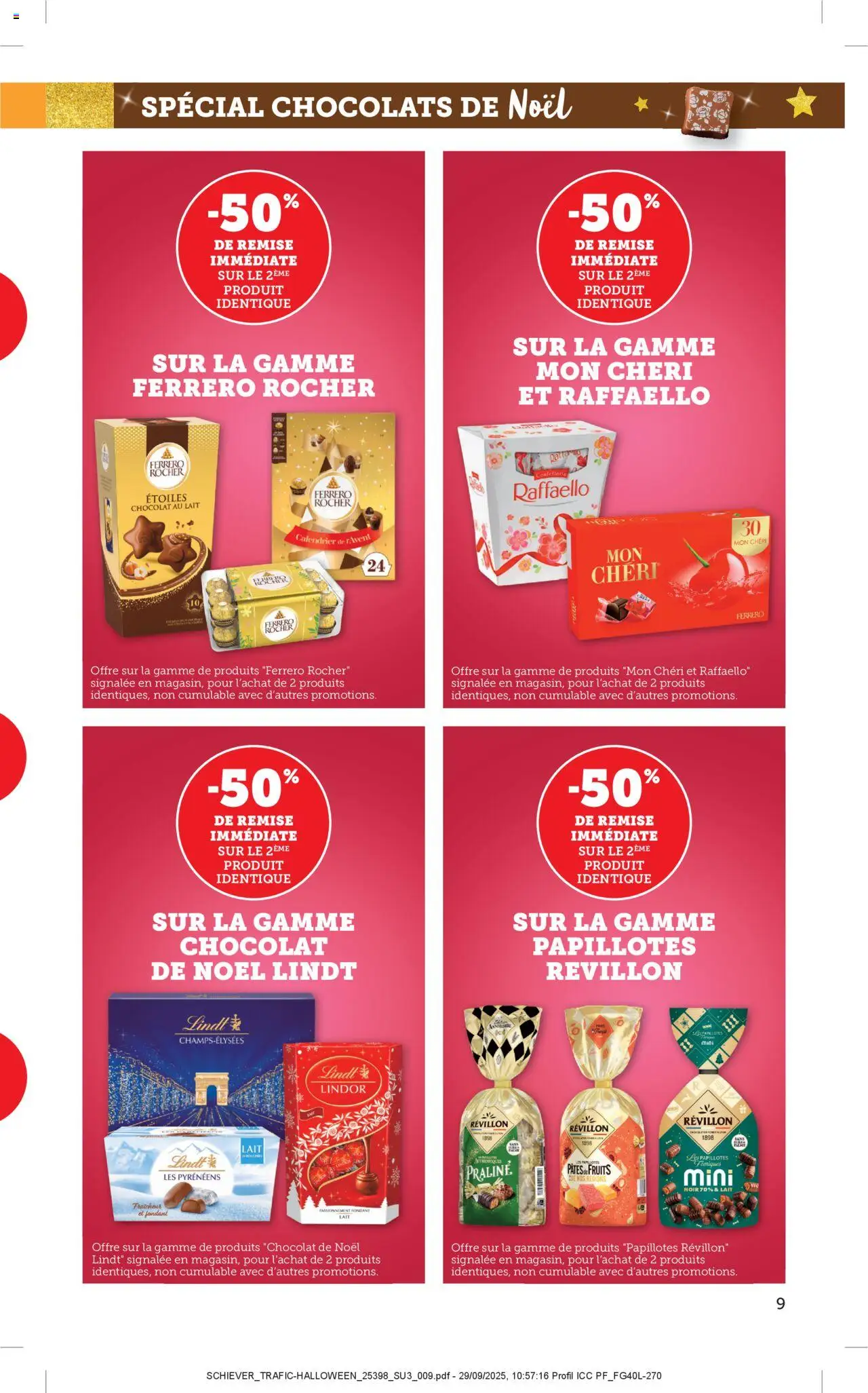 {H1} | Page: 9 | Produits: Pâtes de fruits, Calendrier, Ferrero rocher, Chocolat