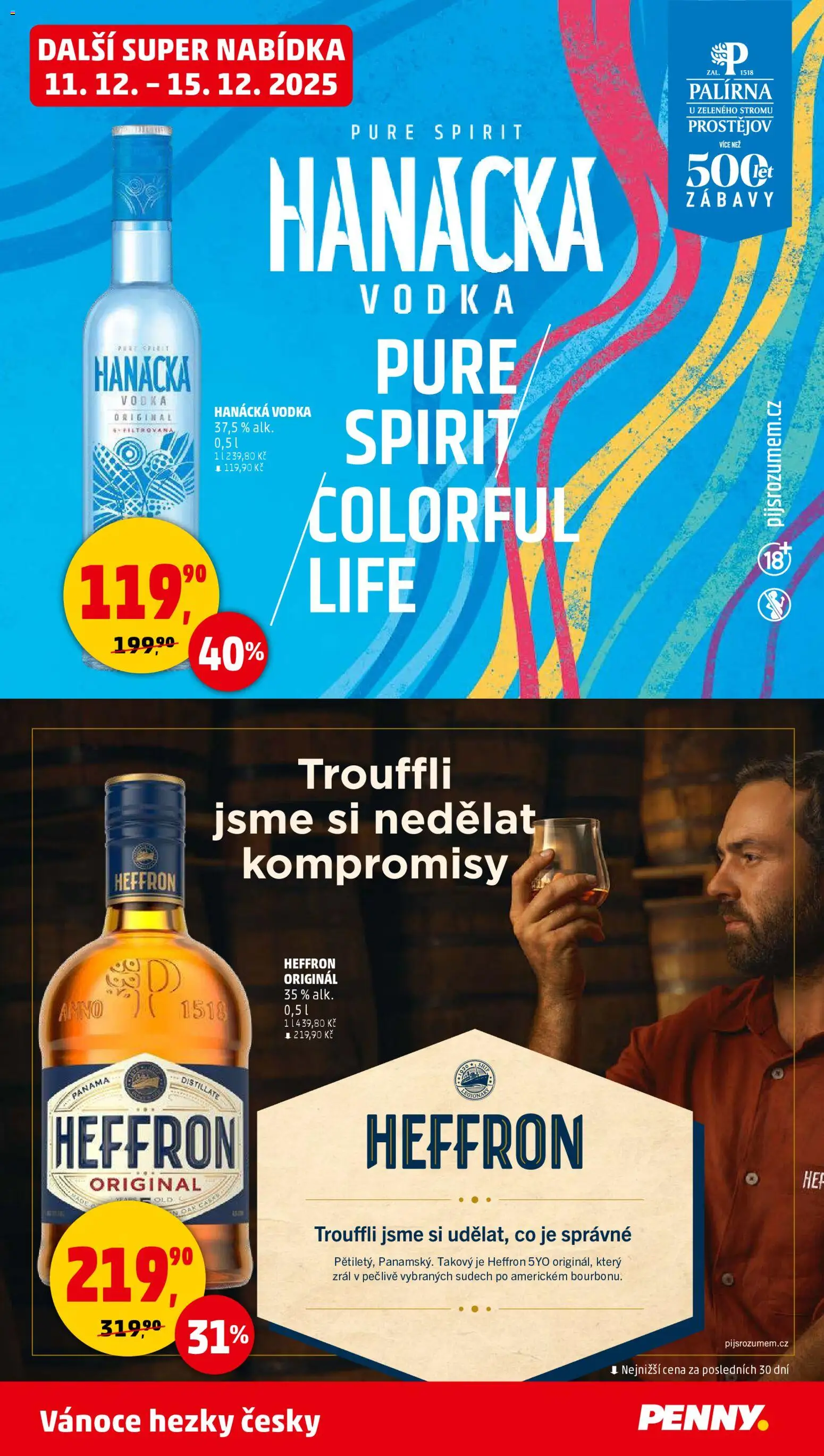 Penny Market leták - Čtvrtečník od 11.12.2025 | Strana: 32 | Produkty: Hanácká vodka, Heffron, Vodka