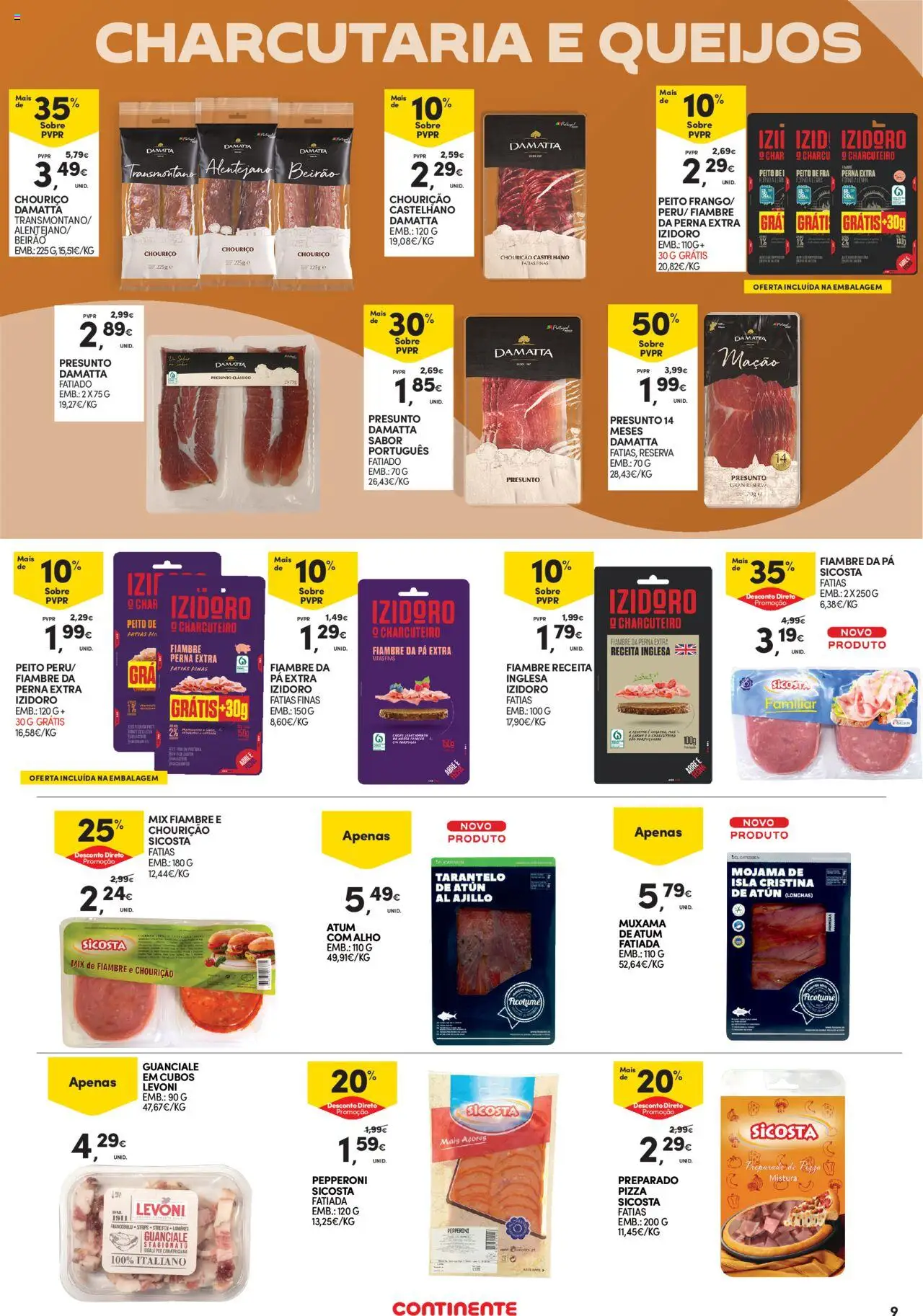 Continente - Açores: Como é bom saborear o verão │ válido de 07.08.2025 | Página: 9 | Produtos: Atum, Pizza, Chouriço, Pá