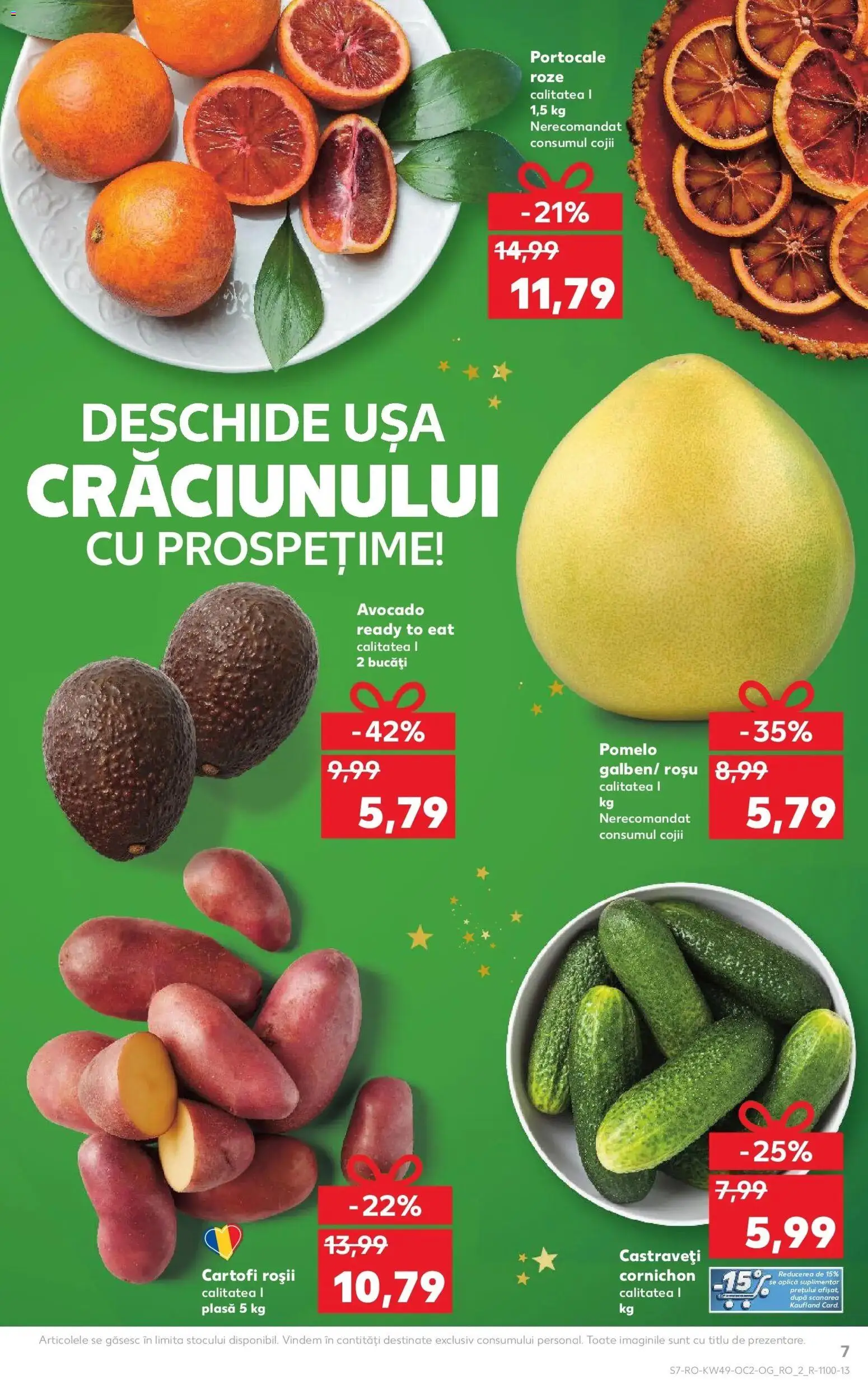Noul catalog Kaufland – valabil de la 03.12.2025 | Pagină: 7 | Produse: Portocale, Castraveți, Avocado, Cartofi