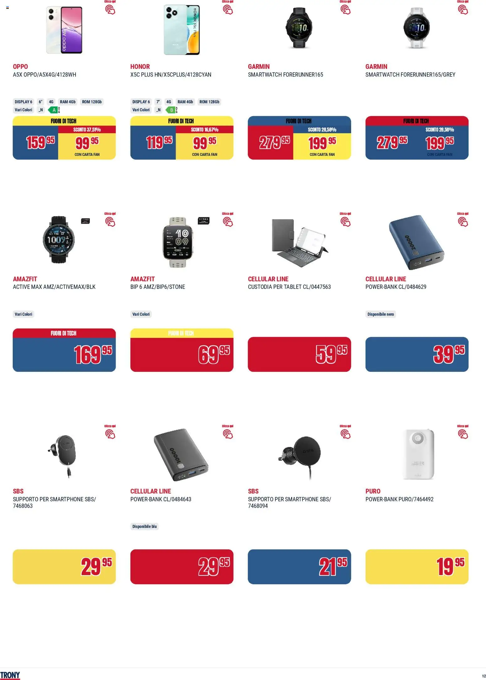 Volantino Trony del 19.02.2026 | Pagina: 12 | Prodotti: Smartphone, Tablet, Fan, Smartwatch