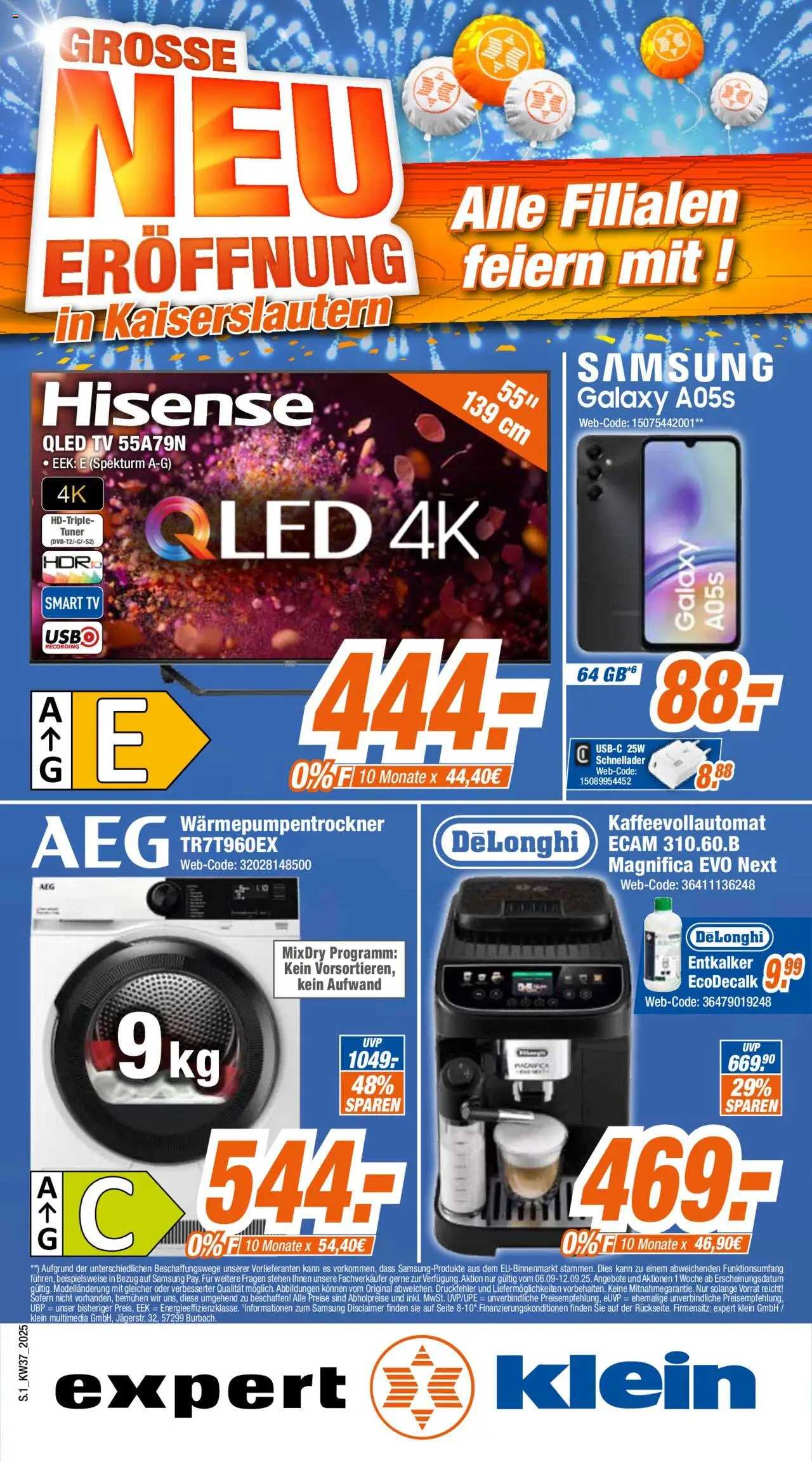 Expert Prospekt 	 – gültig ab 08.09.2025 | Seite: 1 | Produkte: Hisense, Samsung, Smart TV, TV
