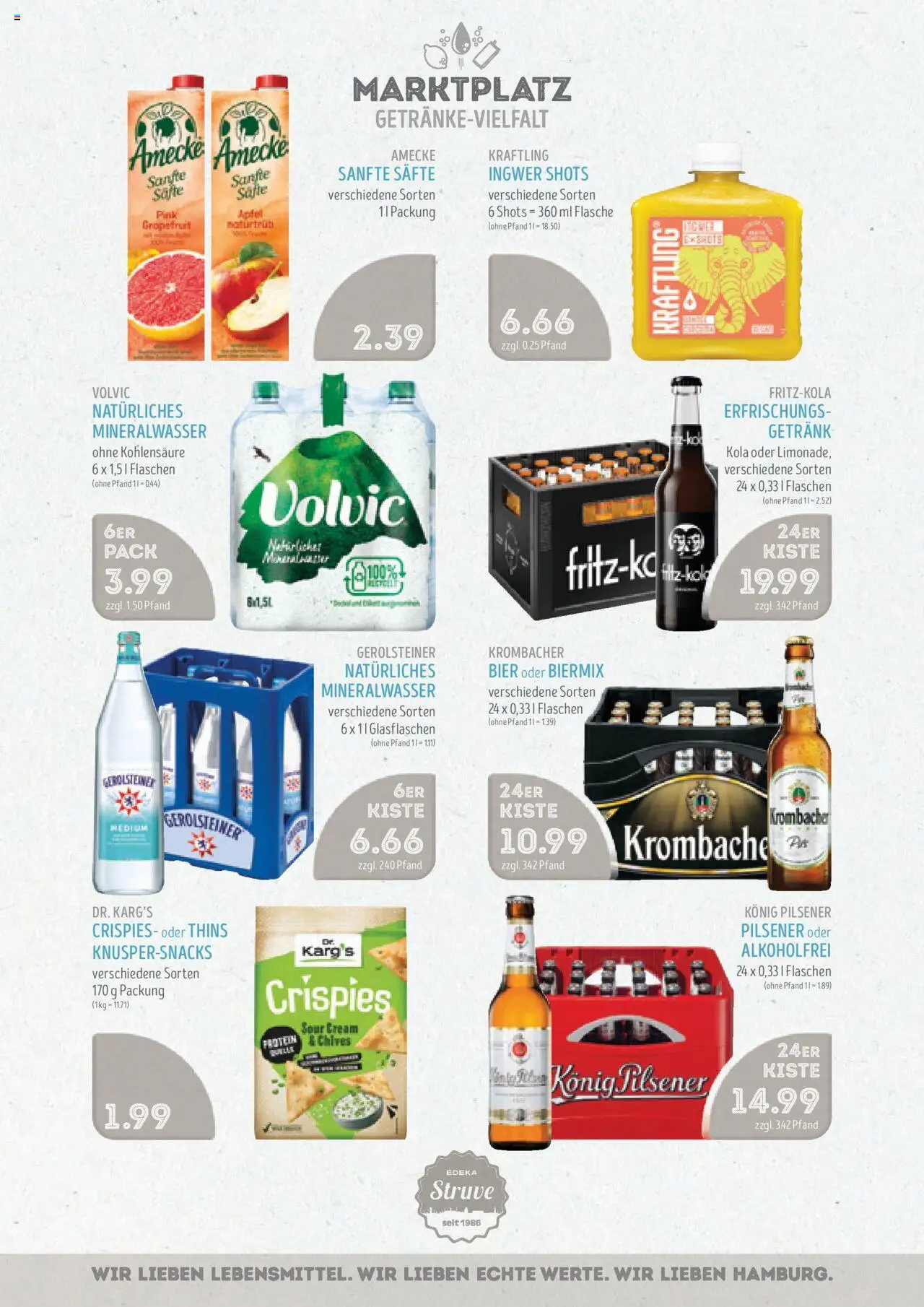Edeka Struve Prospekt 	 – gültig ab 13.10.2025 | Seite: 11 | Produkte: Limonade, Grapefruit, Krombacher, Volvic