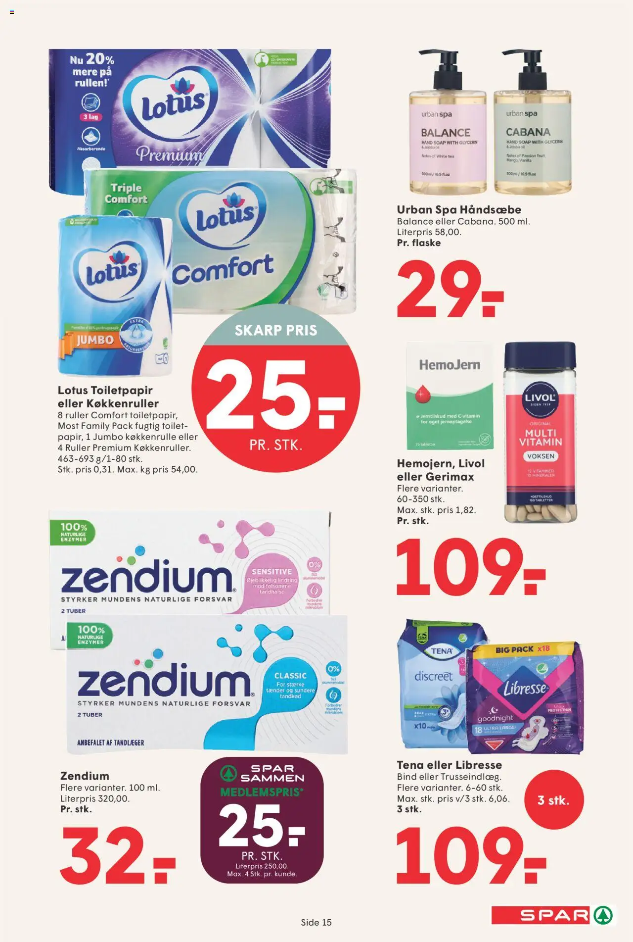 Spar Tilbudsavis gyldig fra 22.08.2025 | Side: 15 | Produkter: Toilet