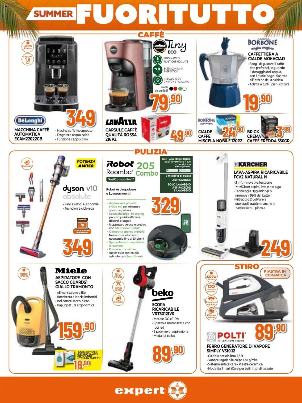 Volantino Expert del 31.07.2025 | Pagina: 11 | Prodotti: Acqua, Lavazza, Miele, Dyson