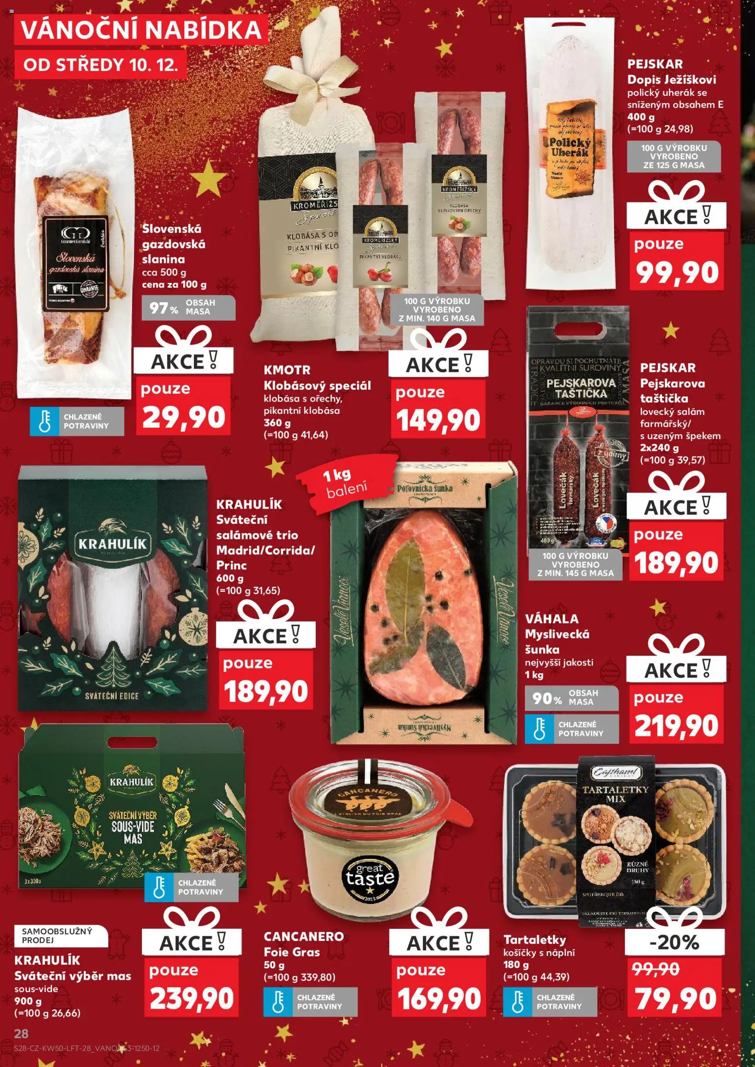 Kaufland leták - Praha 8 od 10.12.2025 | Strana: 28 | Produkty: Uherák, Šunka, Potraviny, Slanina