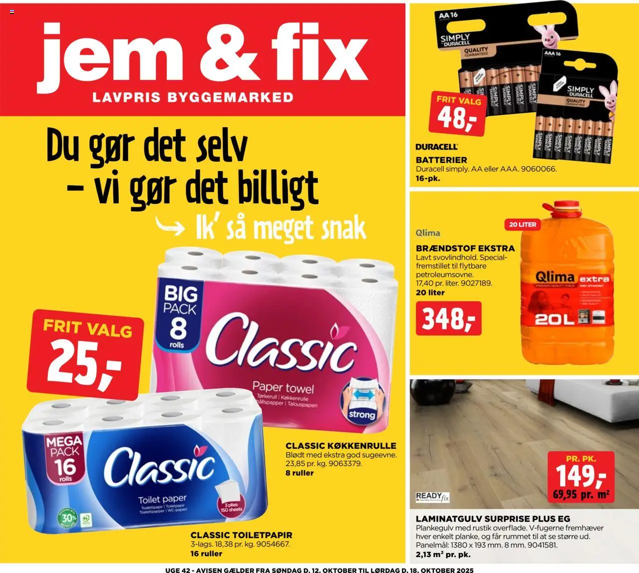 Jem & fix tilbudsavis – gyldig fra 12.10.2025 | Side: 1 | Produkter: Toilet, Batterier