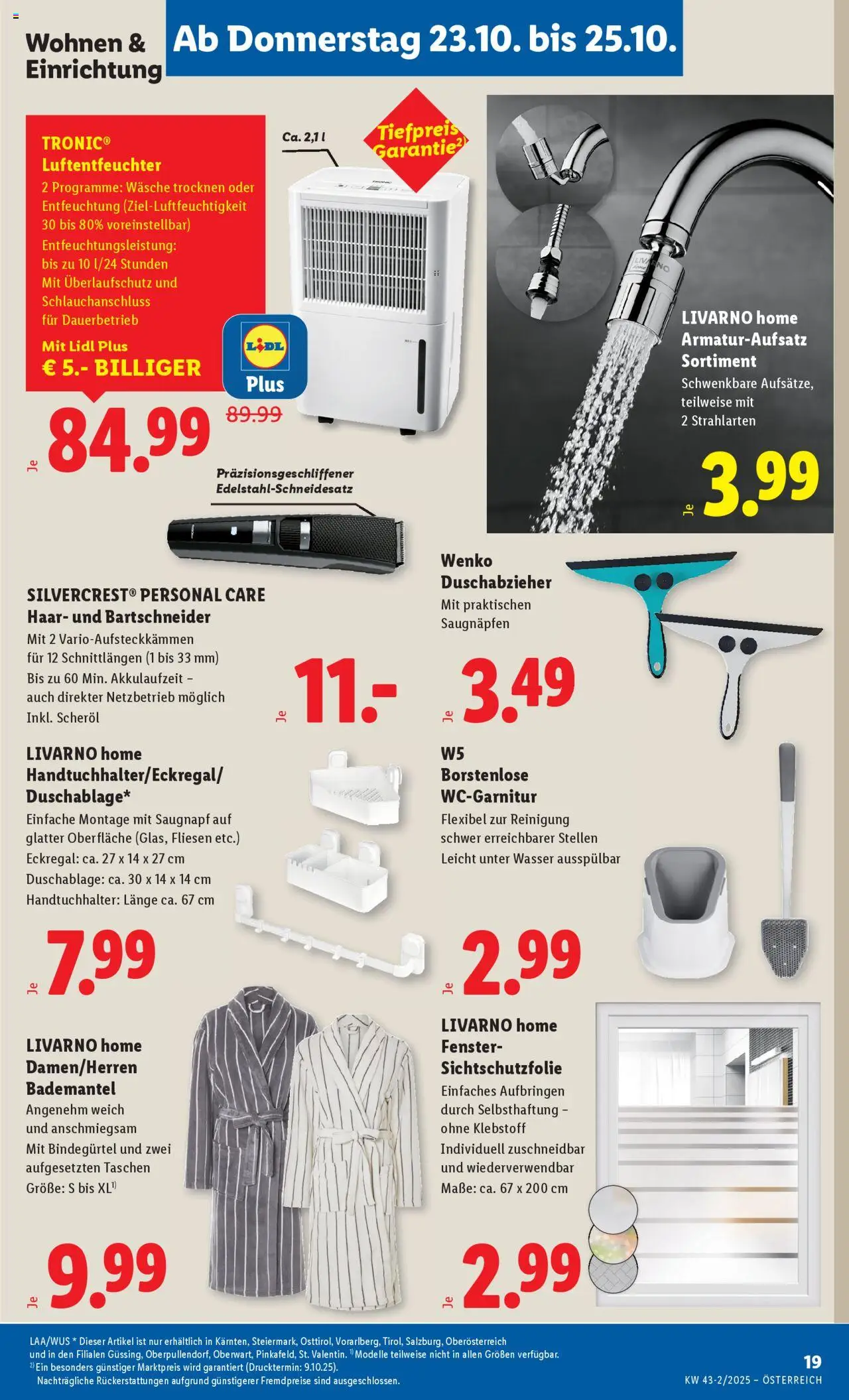 Lidl Flugblatt - Oberpullendorf, Güssing, Oberwart gültig ab 23.10.2025 | Seite: 25 | Produkte: Wasser, Bademantel