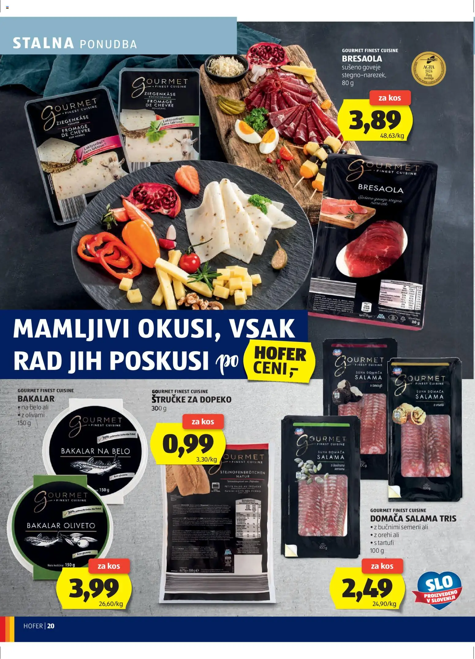 Novi Hofer katalog ponudbe – veljaven od 23.10.2025 | Stran: 20 | Izdelki: Narezek, Kos, Salama