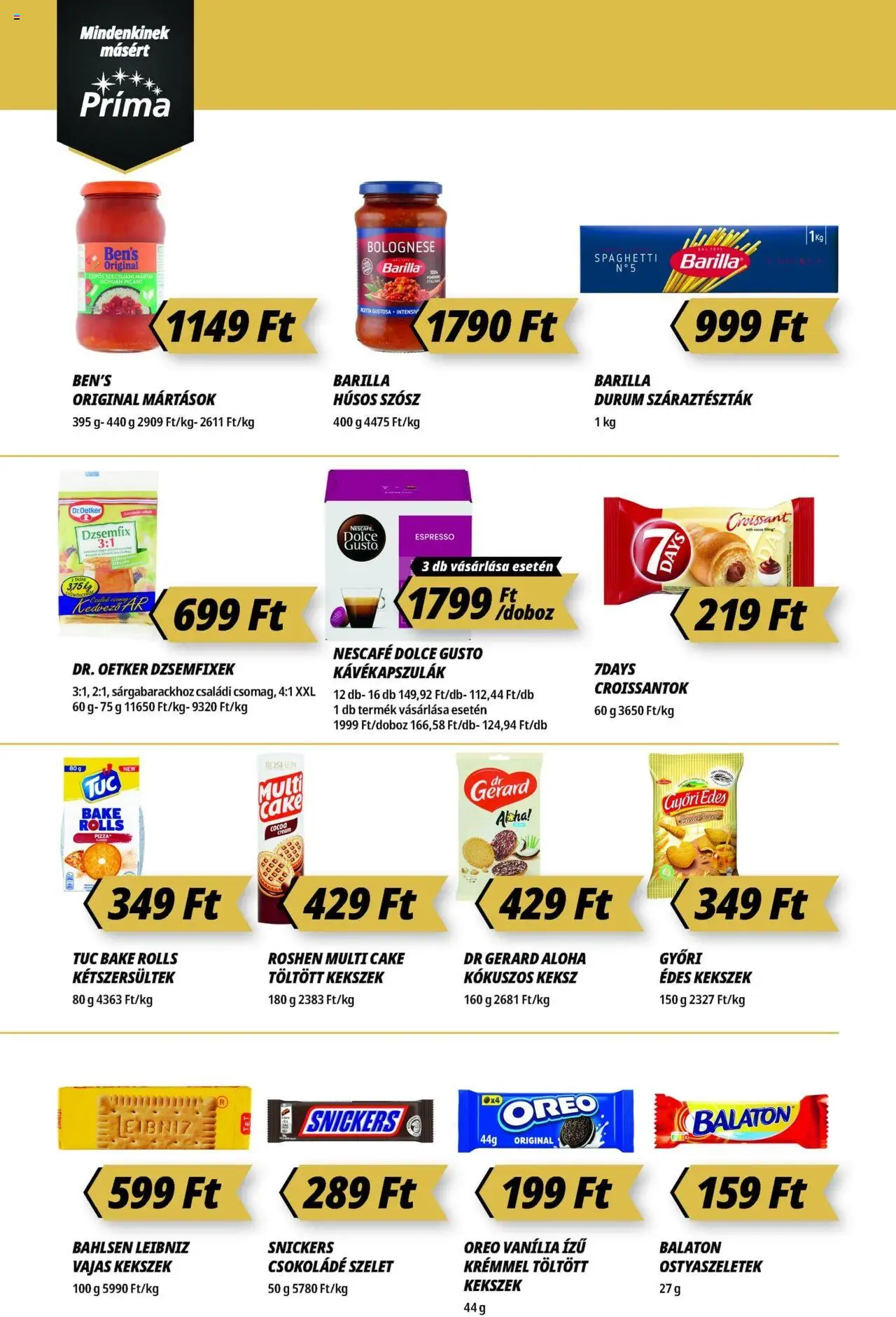 CBA Príma akciós ujság - amely érvényes a következő dátumtól: 12.06.2025 | Oldal: 8 | Termékek: Nescafé, Dzsemfix, Kekszek, Szósz
