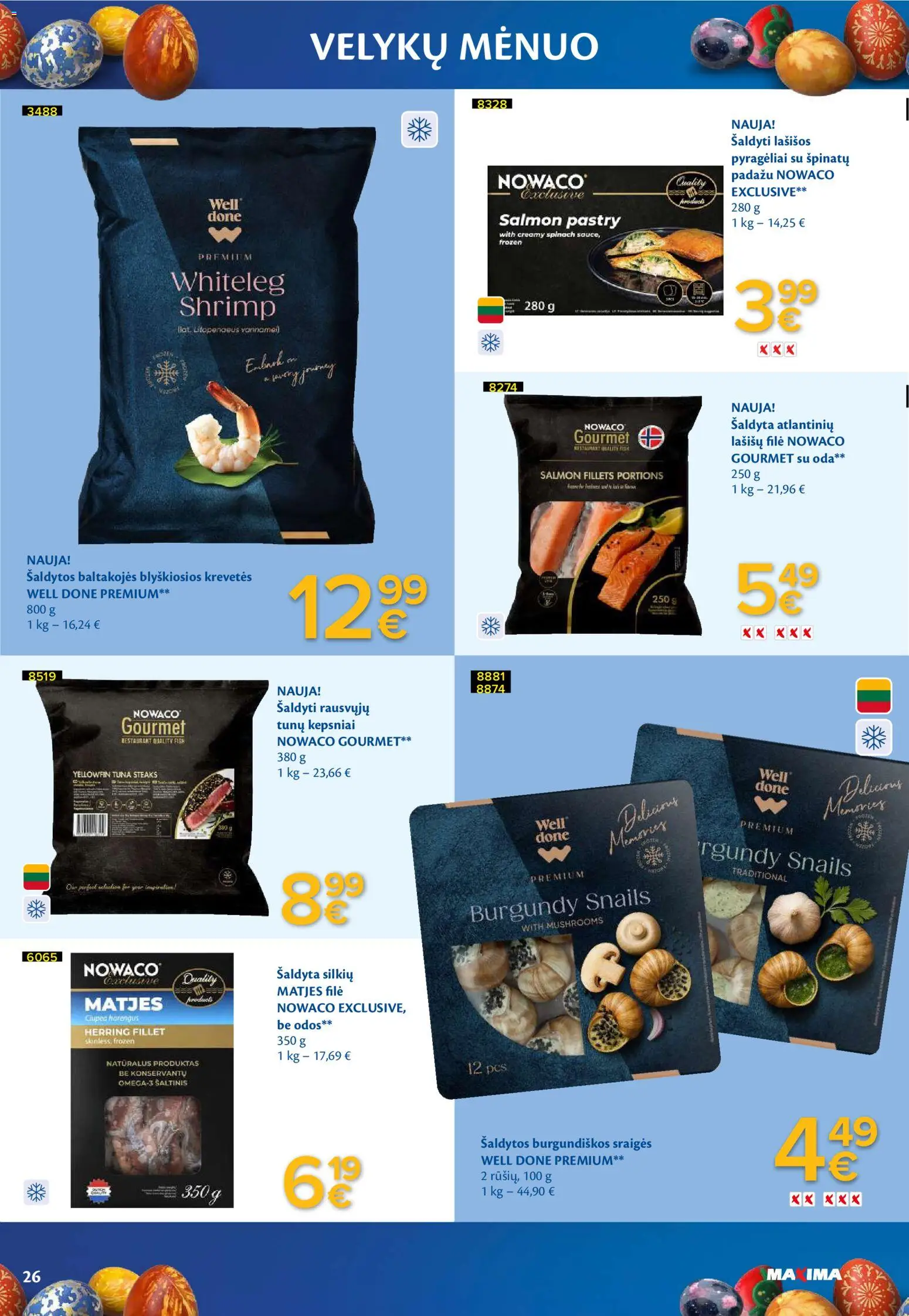 MAXIMA akcijos nuo 03.03.2026 | Puslapis: 26 | Prekių: Lašišų filė, Lašišos