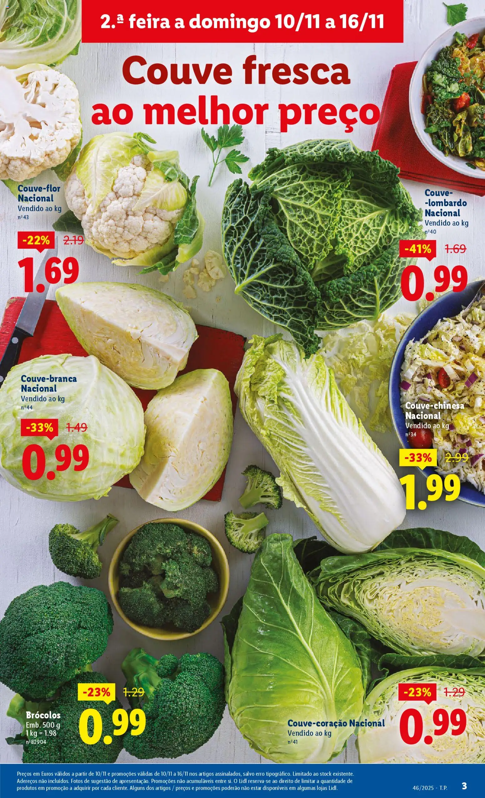 Lidl folheto │ válido de 10.11.2025 | Página: 3 | Produtos: Couve-flor, Brócolos, Couve