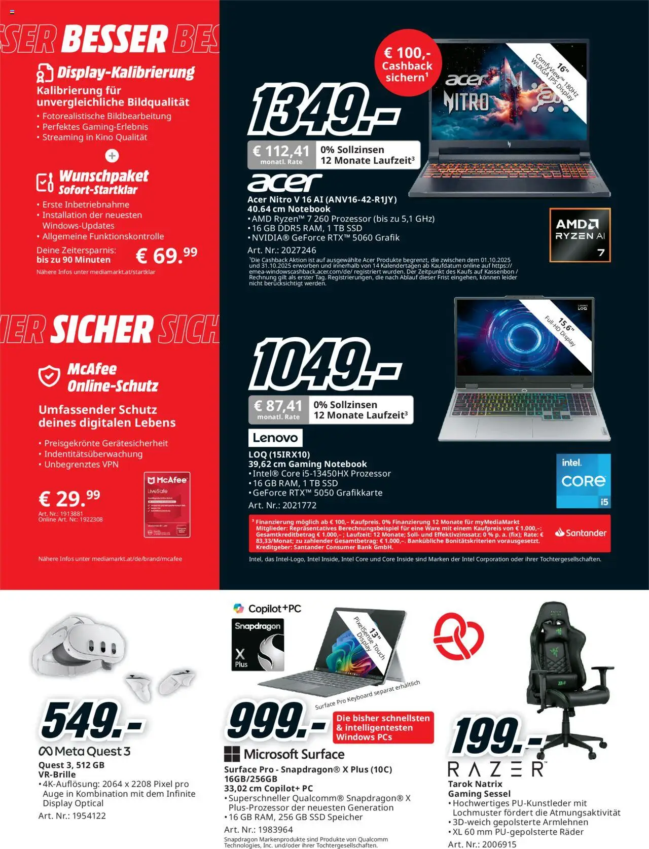 Media Markt Angebote gültig ab 15.10.2025 | Seite: 10 | Produkte: PC, Sessel