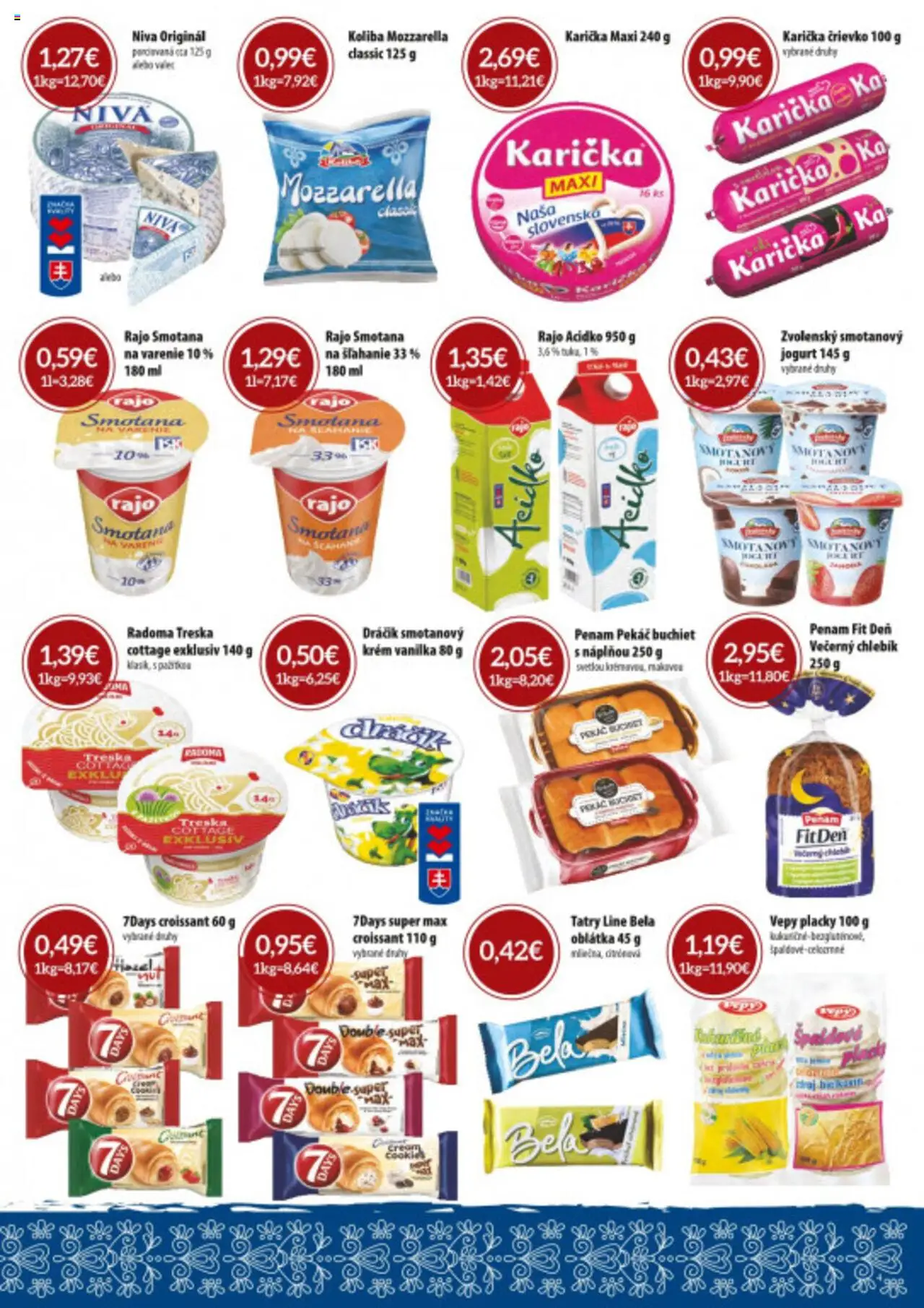 Nové CBA Verex akcie – leták je platný od 02.10.2025 | Strana: 4 | Produkty: Jogurt, Croissant, Mozzarella, Krém