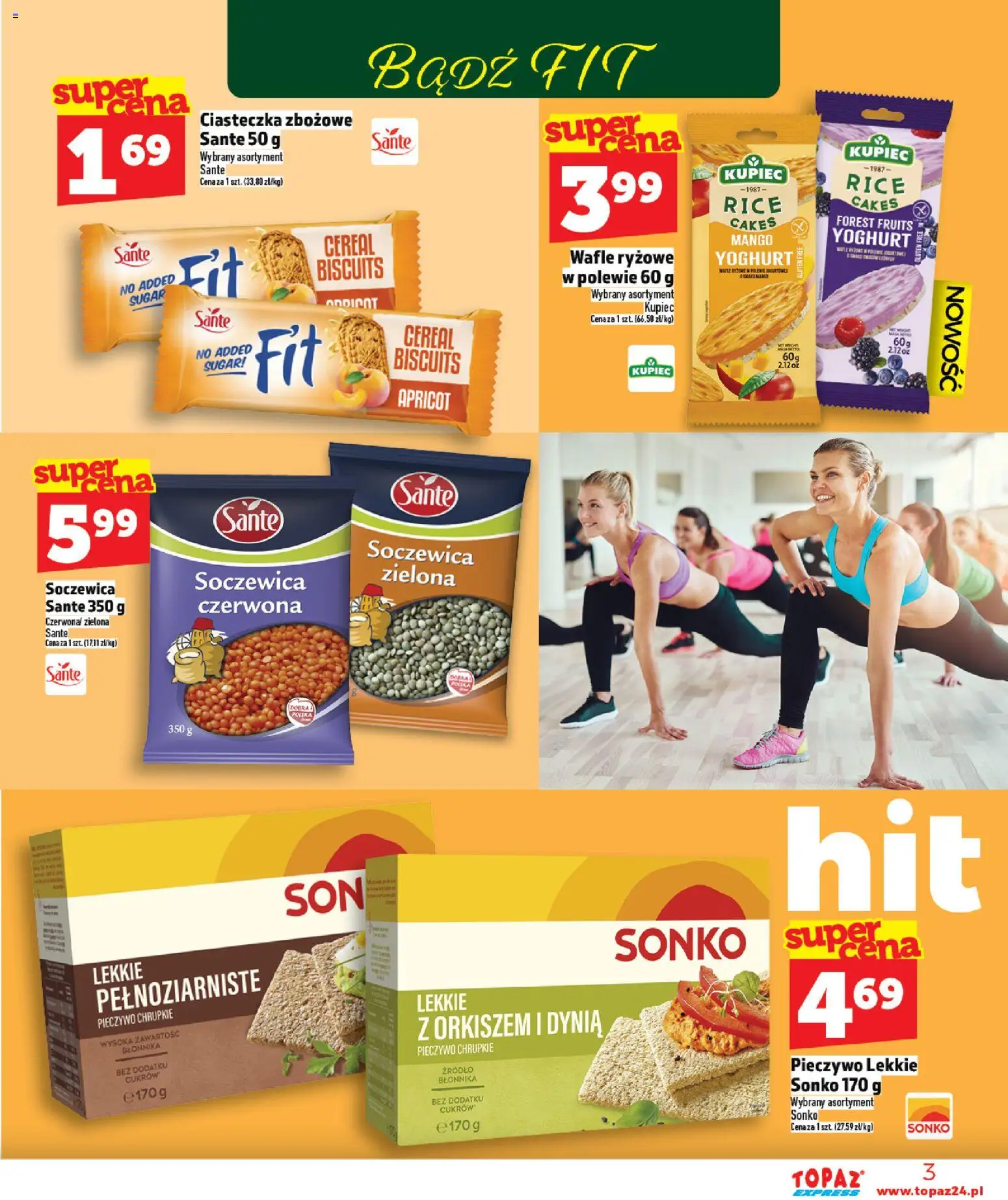 Topaz Gazetka - Express od 15.01.2026 | Strona: 3 | Produkty: Dynia, Wafle, Pieczywo chrupkie, Ciasteczka zbożowe