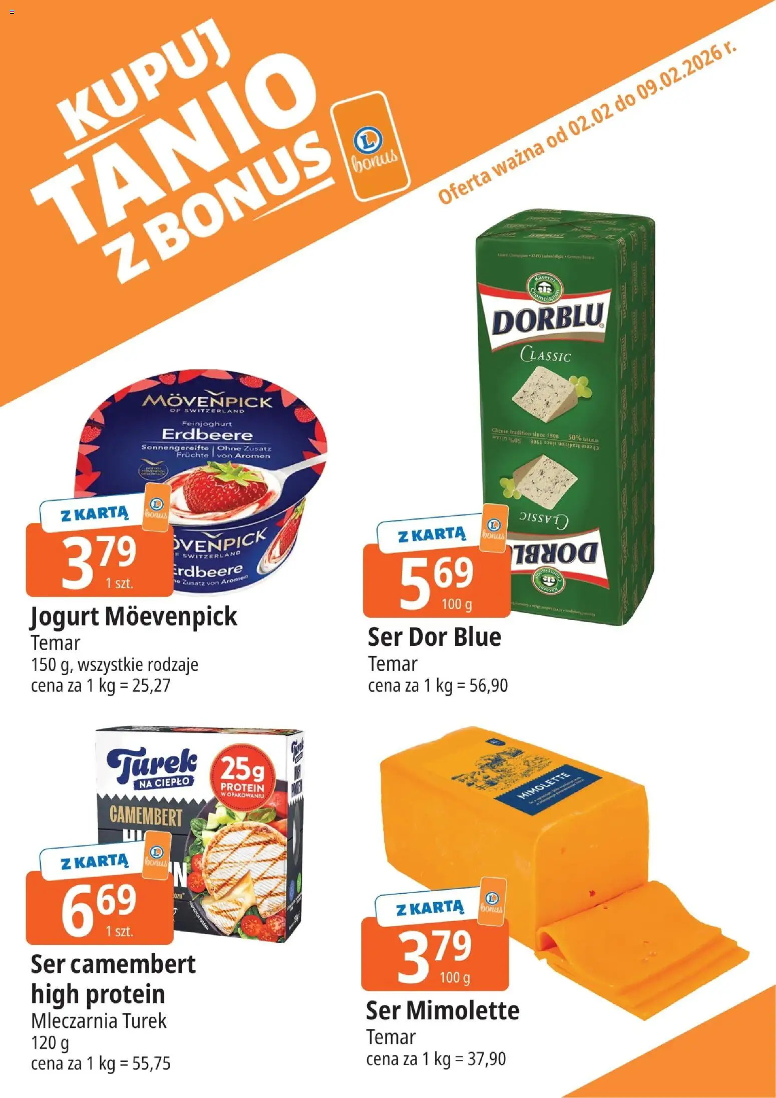 E.Leclerc Gazetka - Elbląg od 02.02.2026 | Strona: 3 | Produkty: Karta, Ser camembert, Camembert, Jogurt