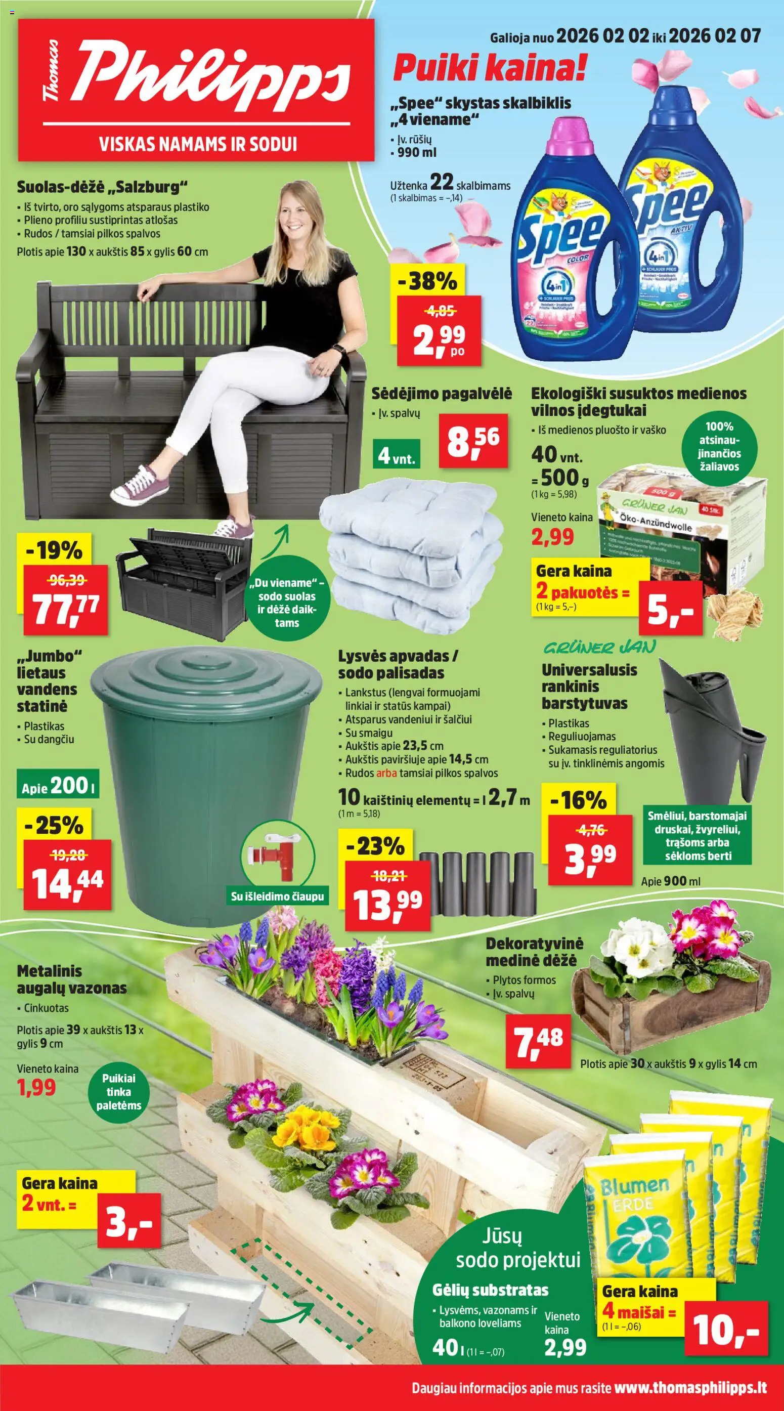 Thomas Philipps akcijos nuo 02.02.2026 | Puslapis: 1 | Prekių: Pagalvėlė, Dėžė, Vazonas