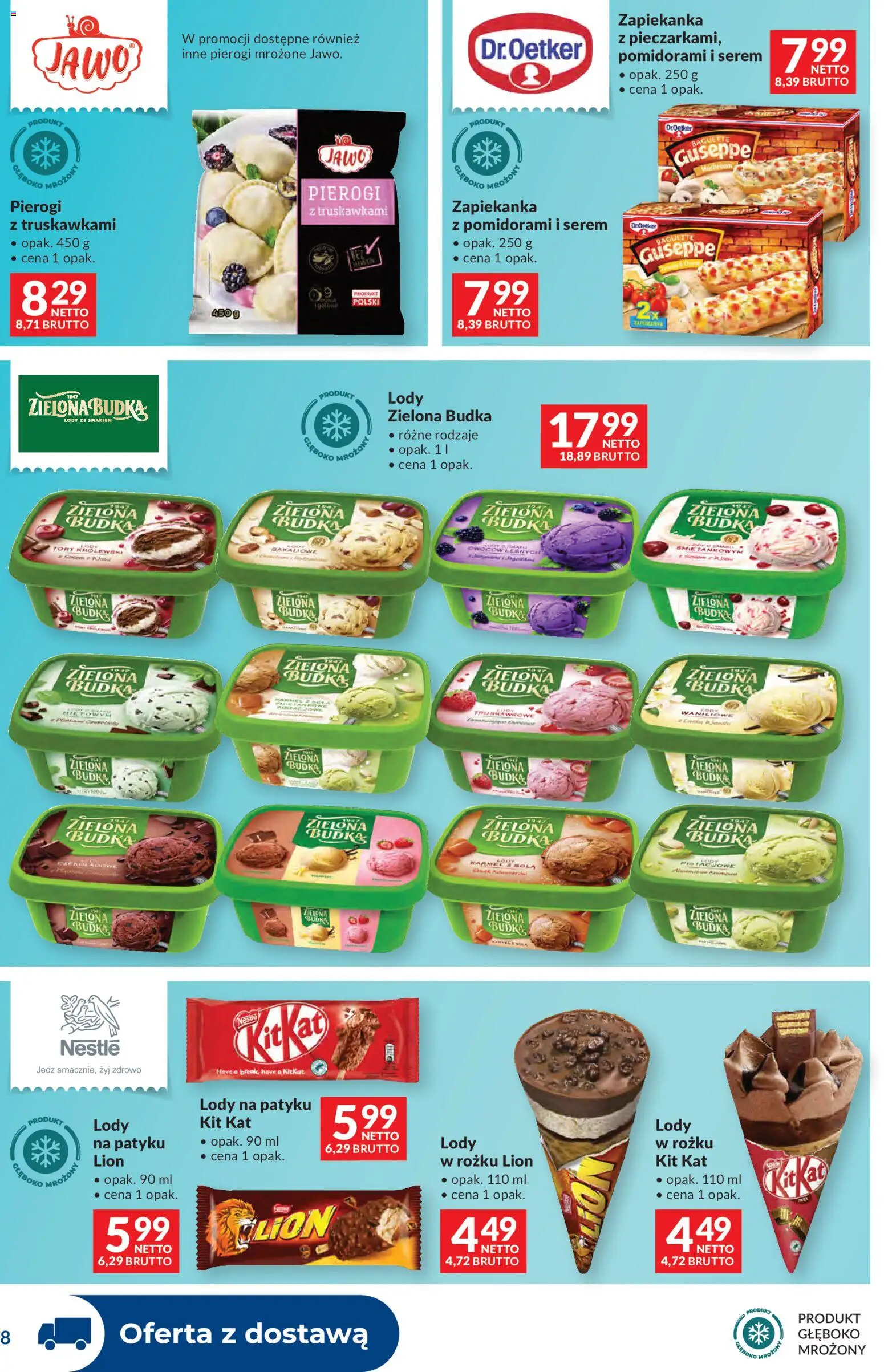 Makro gazetka - Dystrybucja do sklepów od 28.04.2026 | Strona: 8 | Produkty: Pierogi, Zapiekanka, Lody na patyku, Lody